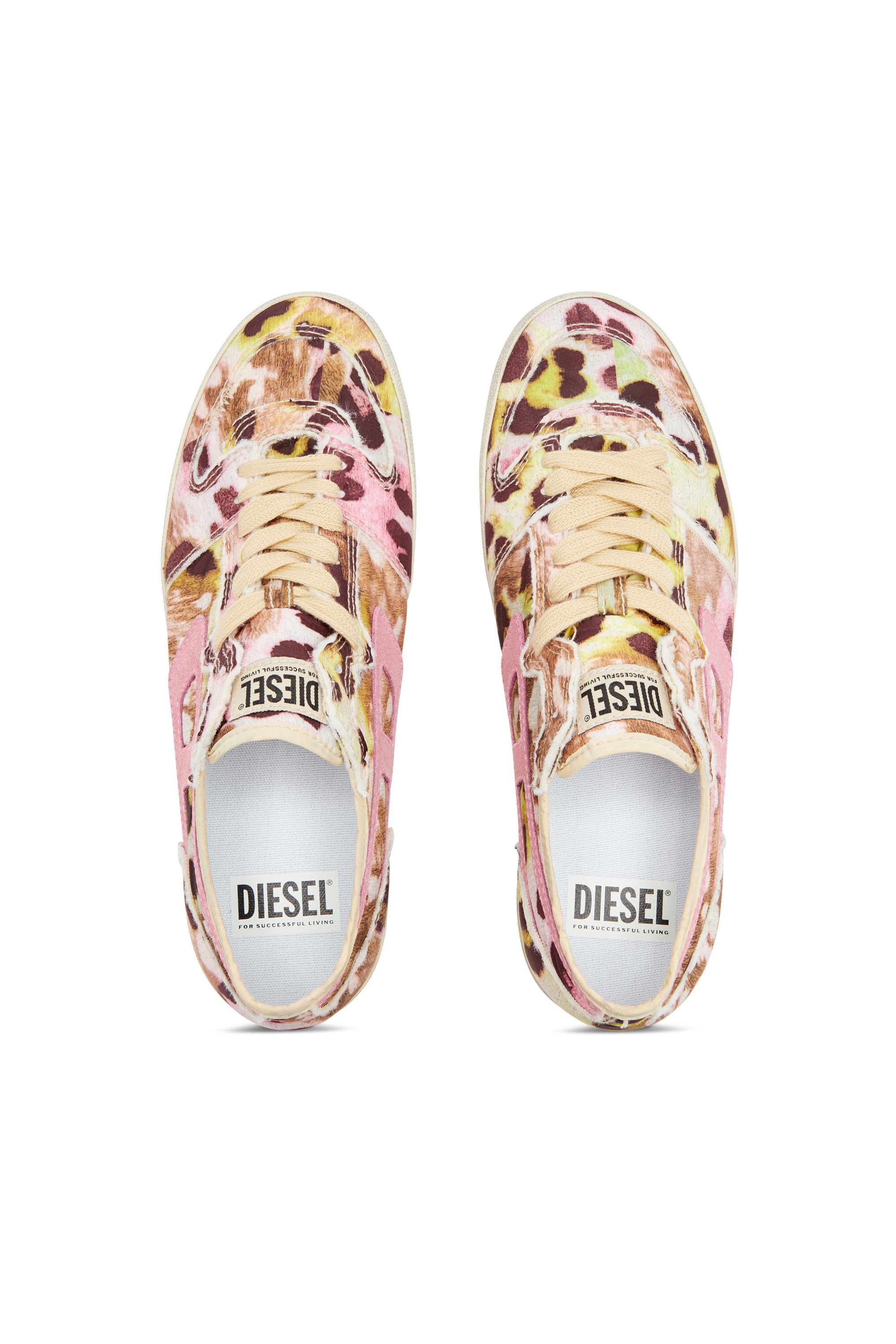 Diesel - S-LEROJI D-1 LOW W, Sneakers en nylon imprimé effet vieilli Femme in Polychrome - 5