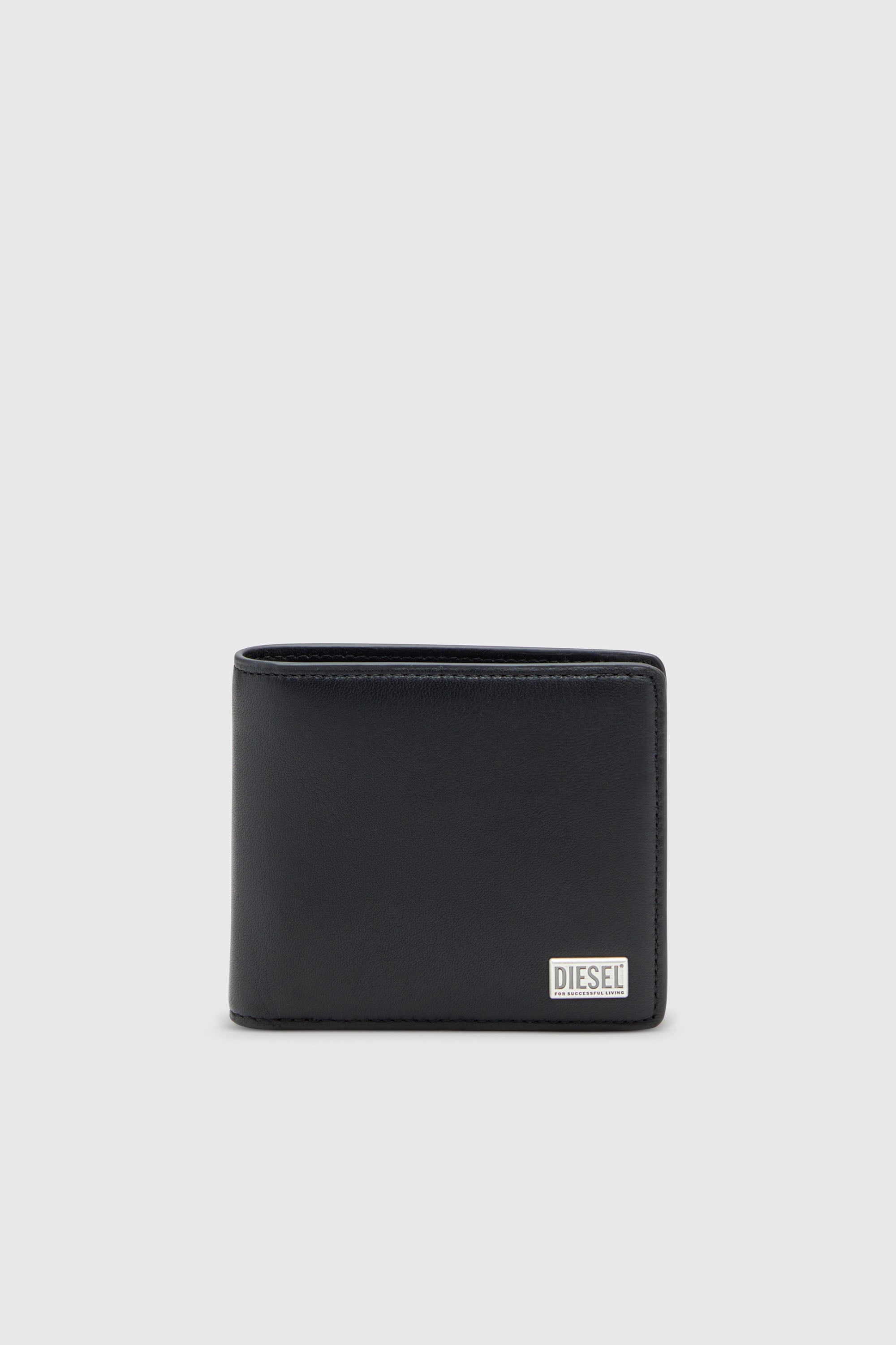 Diesel - BISCOTTO BI FOLD COIN S 3D, Portefeuille &agrave; rabats en cuir semi-brillant Homme in Noir - 1