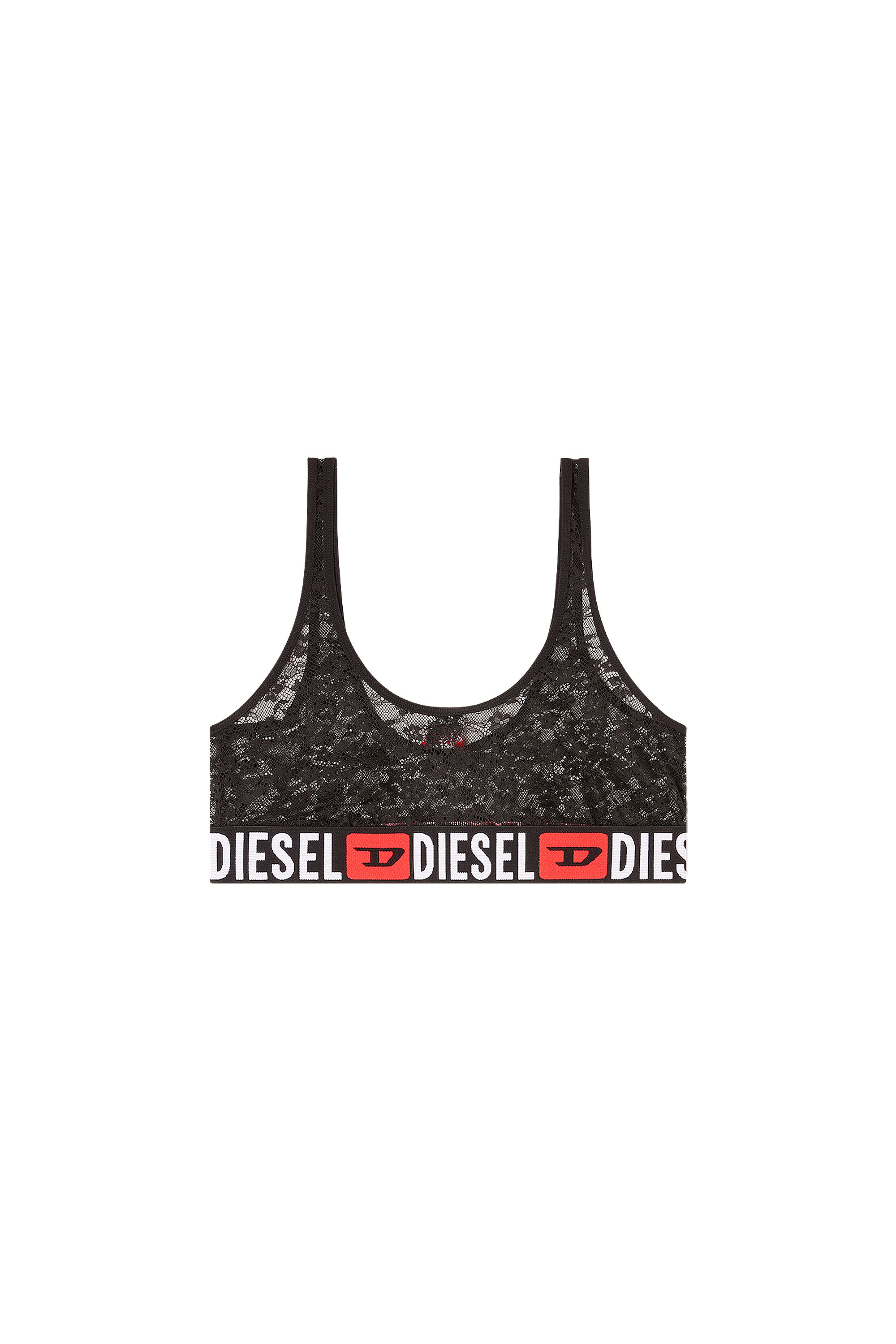 Diesel - UFSB-ORIBA, Brassi&egrave;re en dentelle avec &eacute;lastique &agrave; logo Diesel Femme in Noir - 3