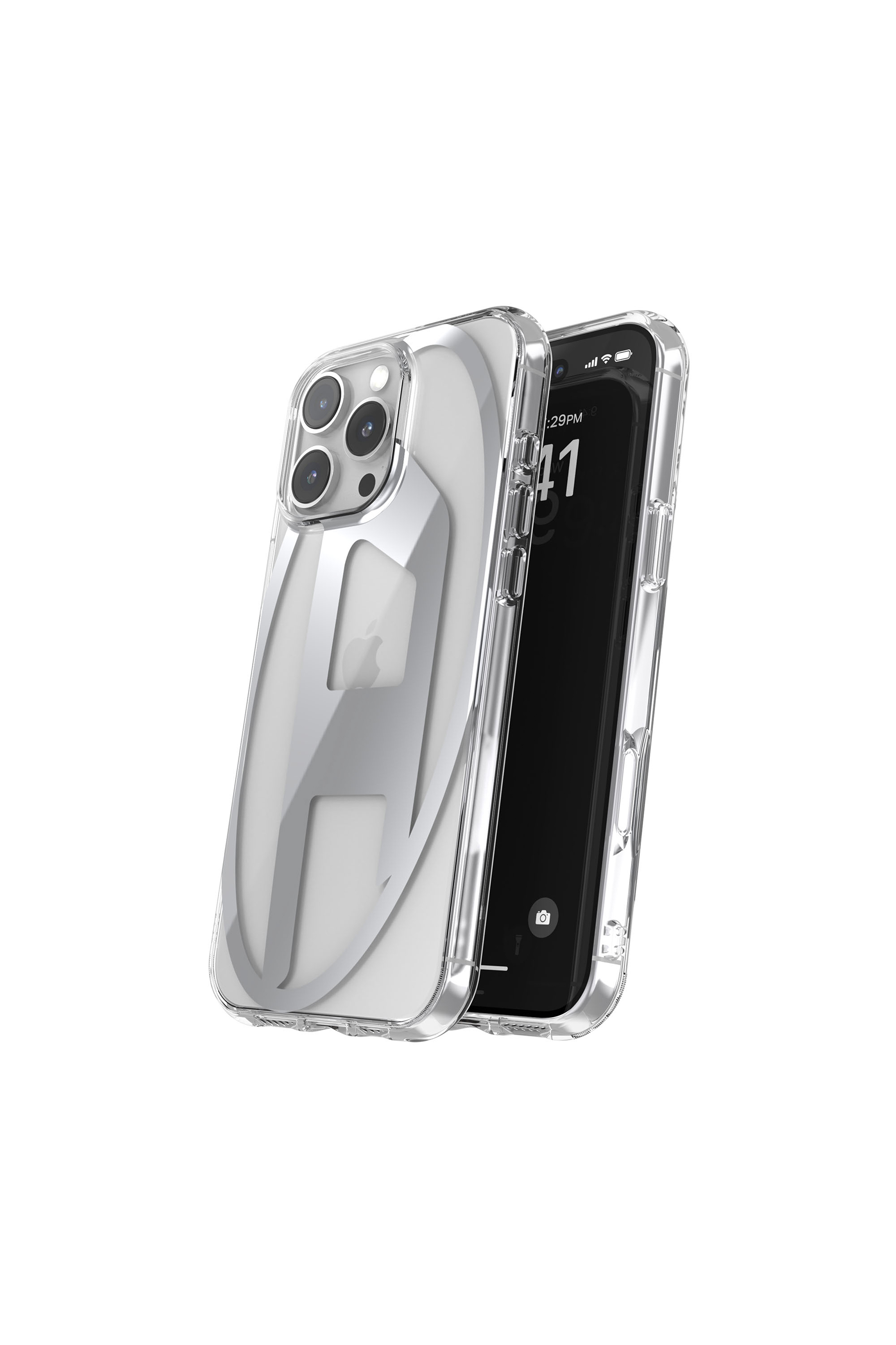 Diesel - 60142 AOP CASE, Unisex Oval D Mirror Case for iP 16 Pro Max in Silber - 2