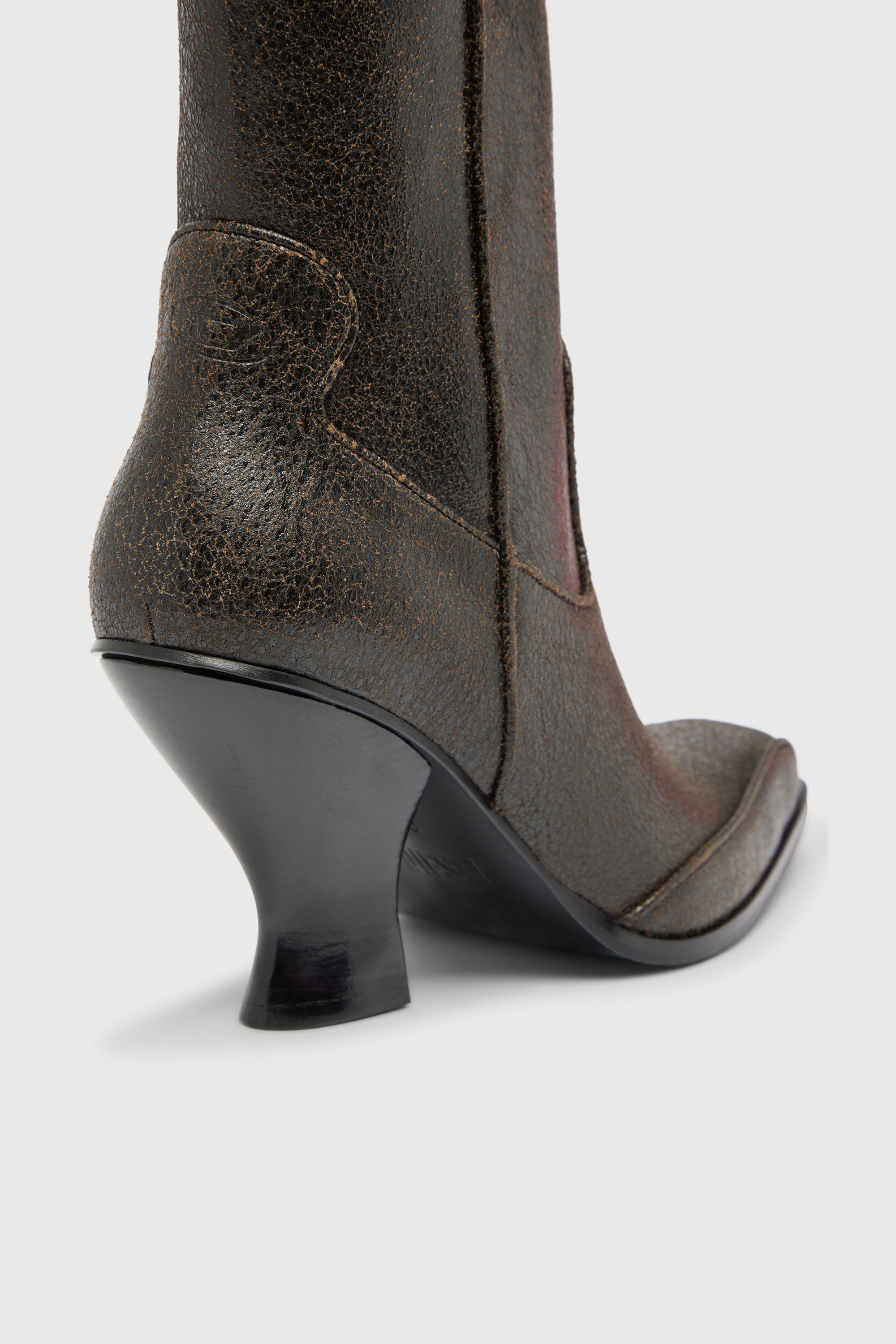 Diesel - D-LUFFY-75-AB, D-Luffy - Bottines en cuir craquel&eacute; Femme in Marron - 5