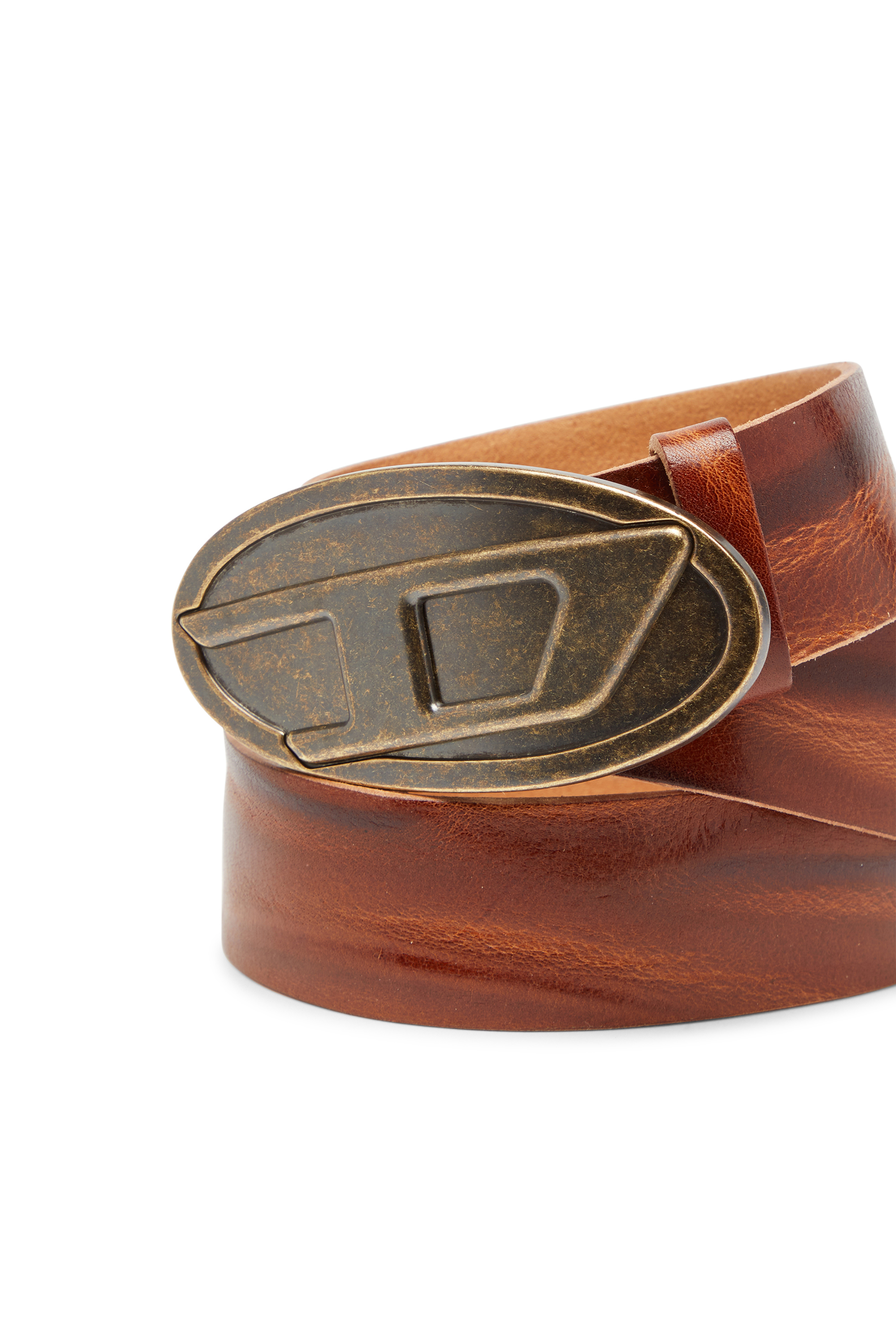 Diesel - B-1DR 2.0, Man's 4cm belt in waxed leather in Brown - 3
