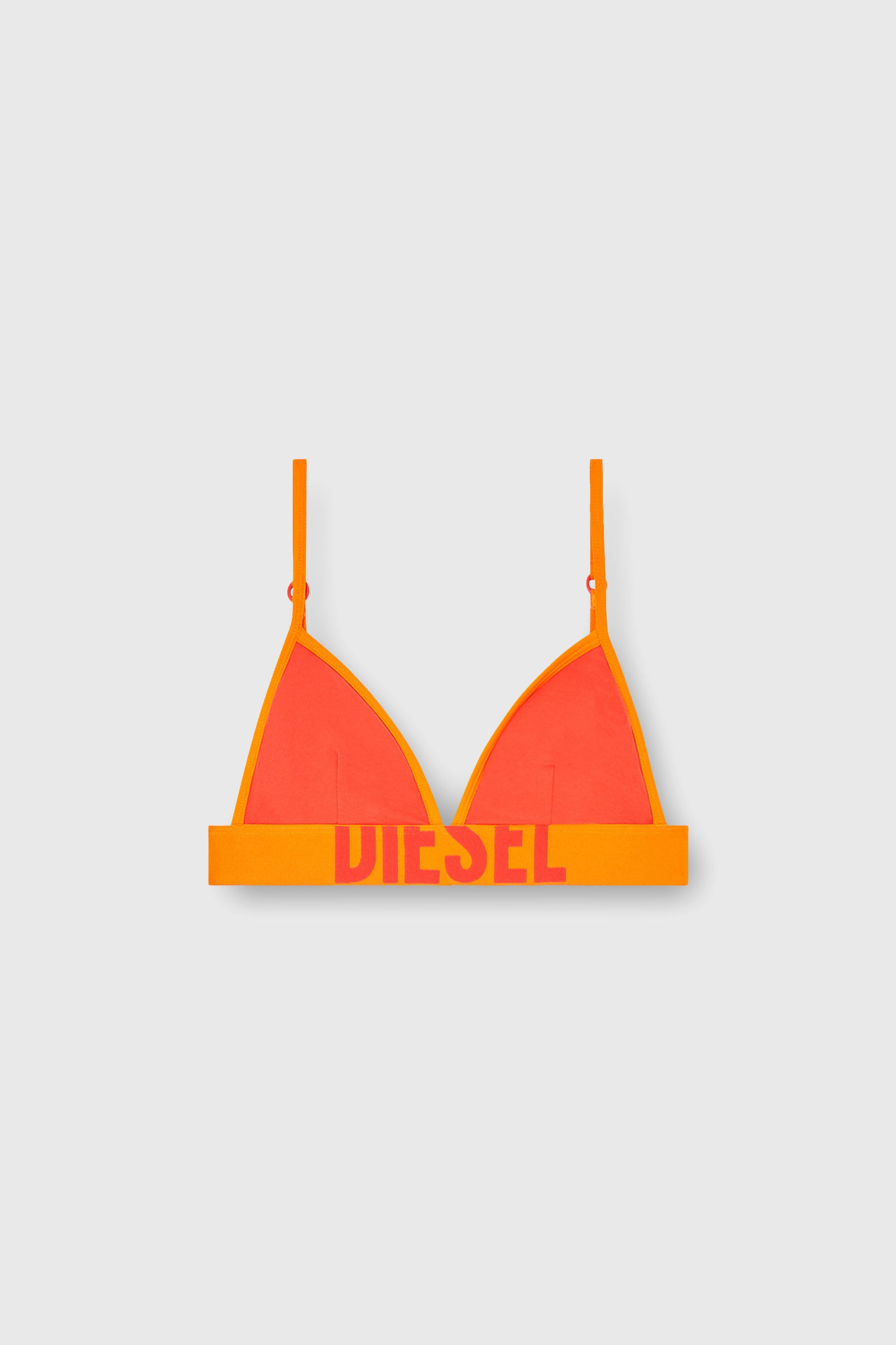 Diesel - CORA-D-POP, Soutien-gorge triangle en coton bicolore Femme in Orange - 2