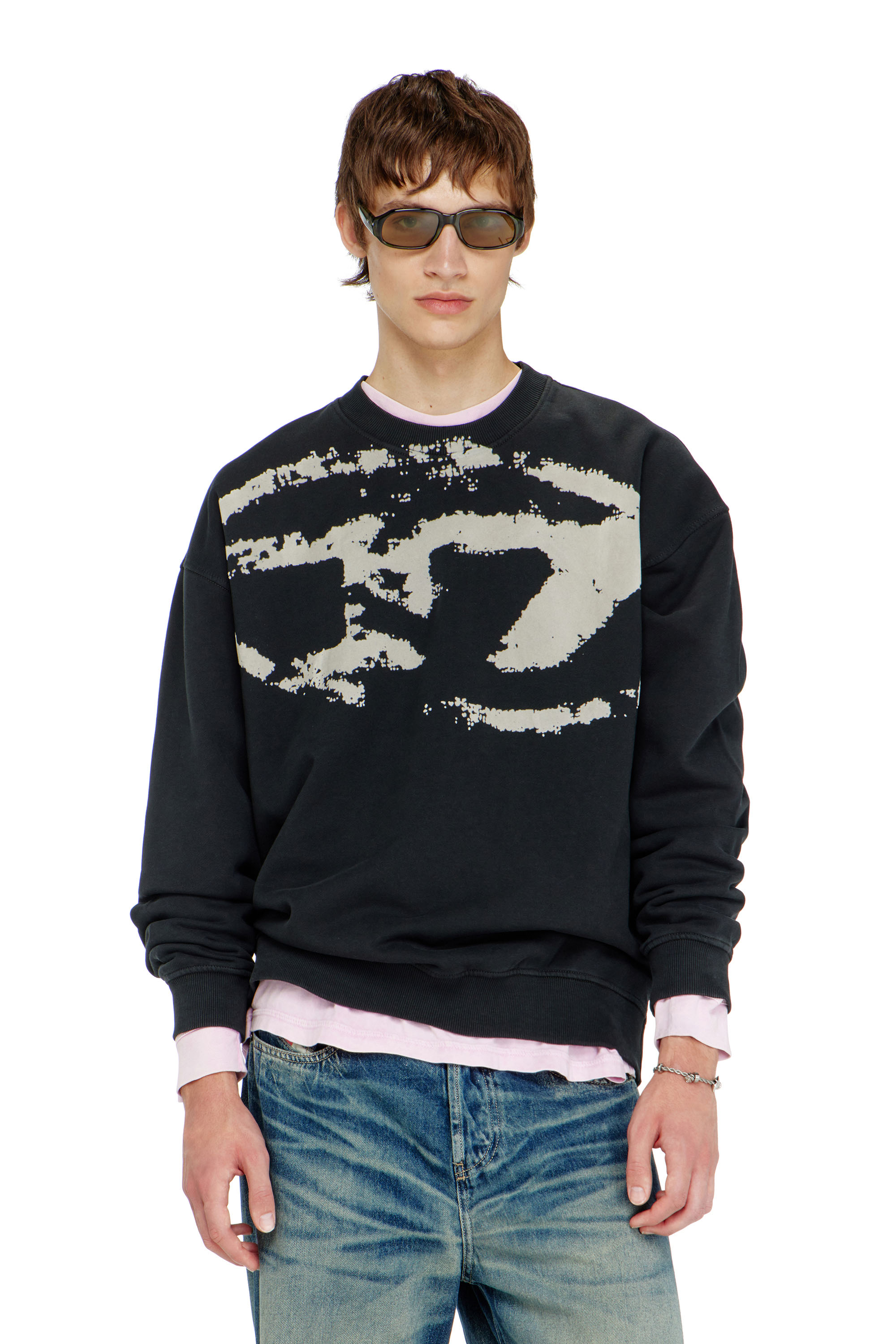 Diesel - S-BOXT-N5, Sweat-shirt en coton avec D ovale floqu&eacute; Homme in ToBeDefined - 1