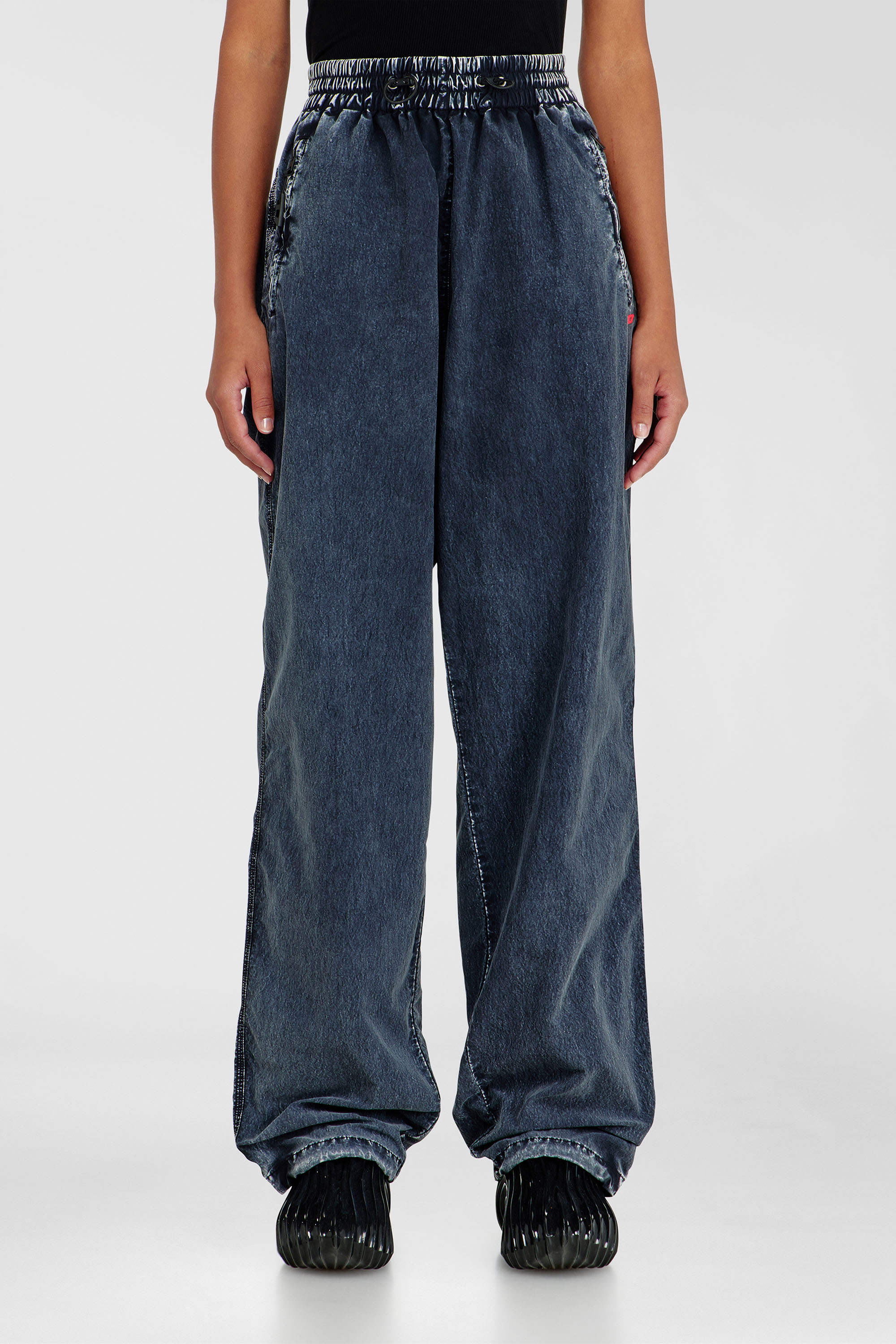 Diesel - P-APYRI, Damen Acid-wash Trackpants aus Nylon-Taslan in Dunkelblau - 1