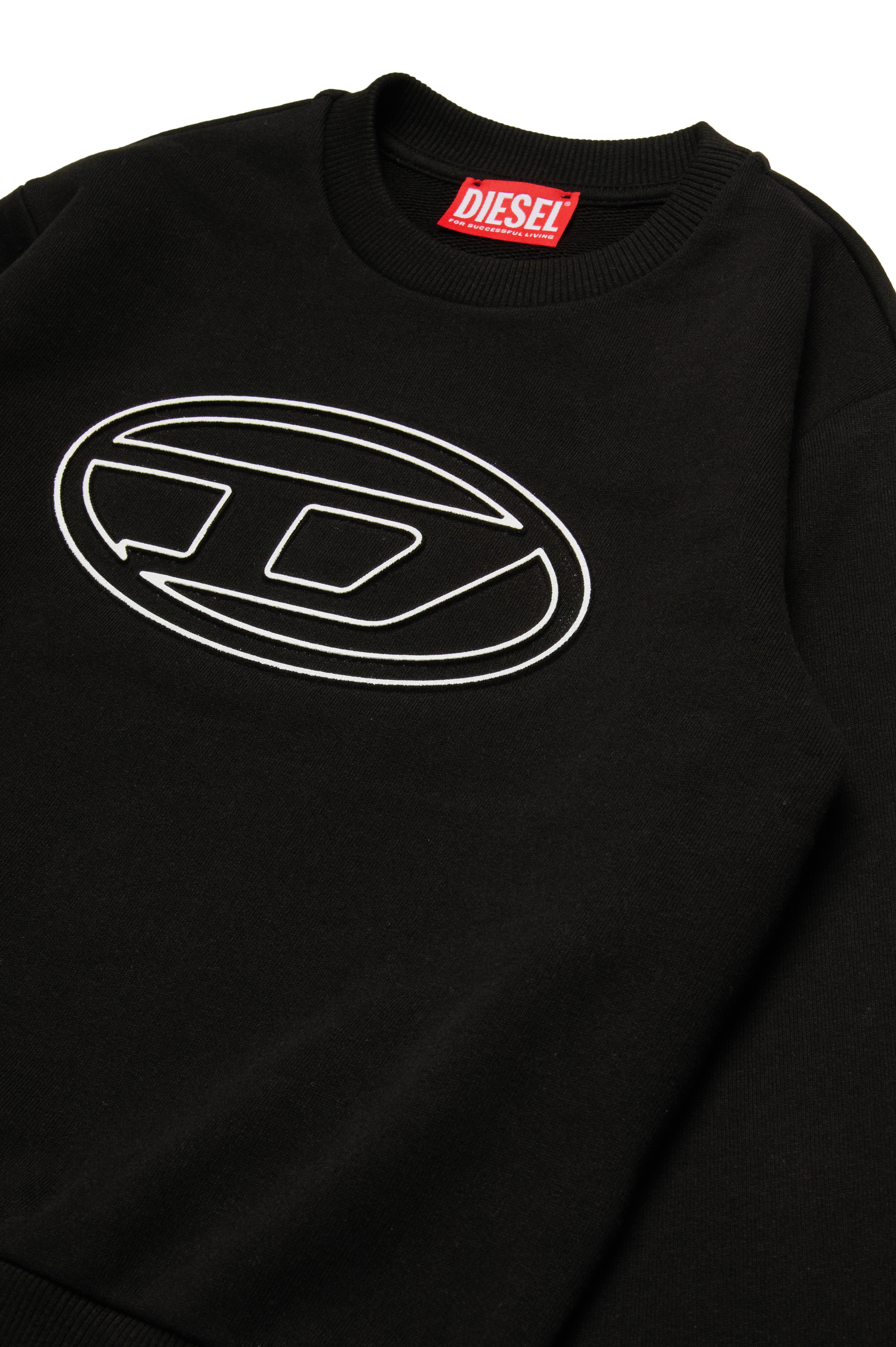 Diesel - SMARTBIGOVAL OVER, Man Sweatshirt with embossed Oval D logo in Black - Image 3