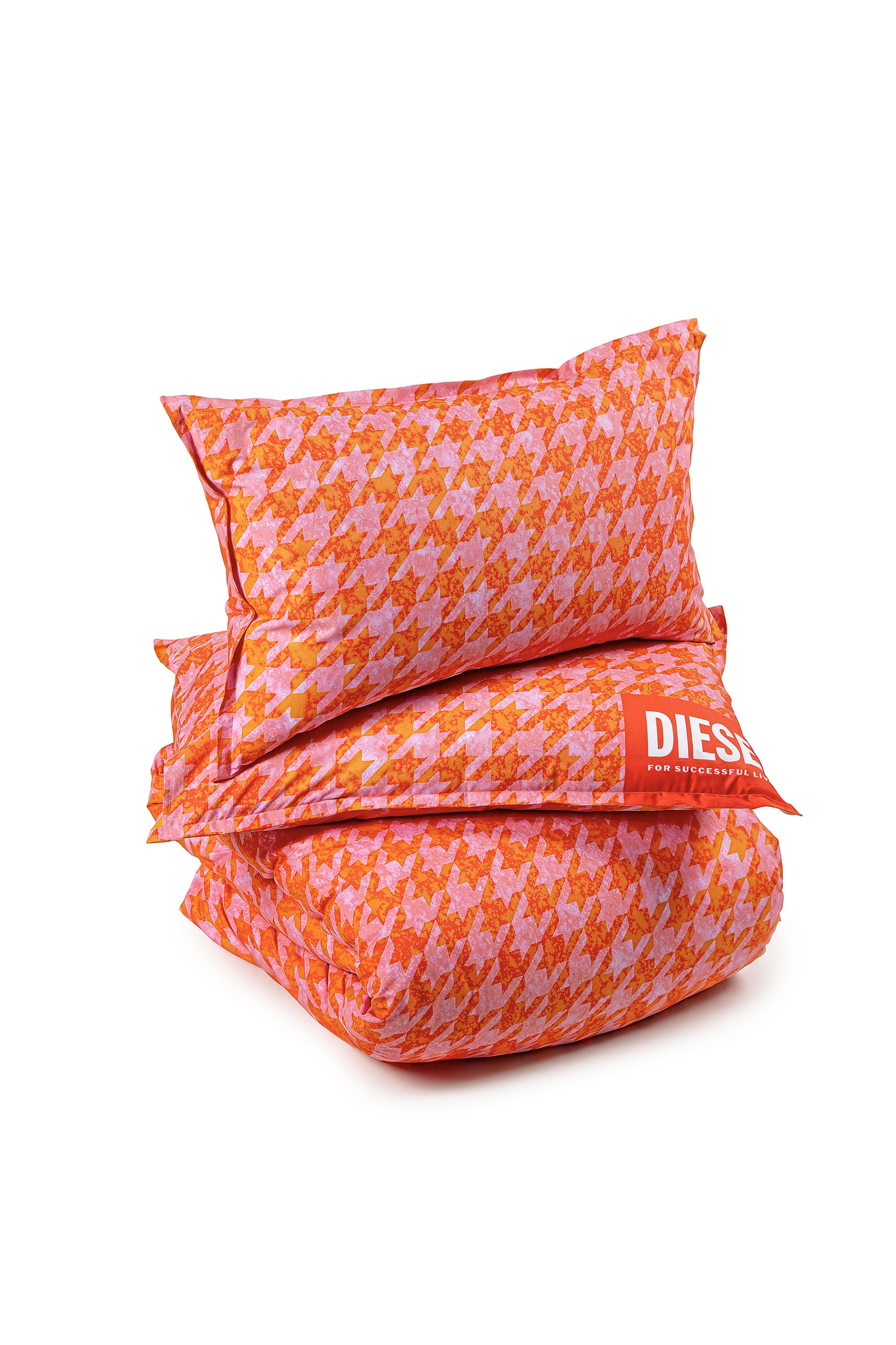 Diesel - 1018105  DROP PINK/RED PERCALE DUVET COV, Parure copripiumino in percalle per letto queen size Unisex in Arancione - 2