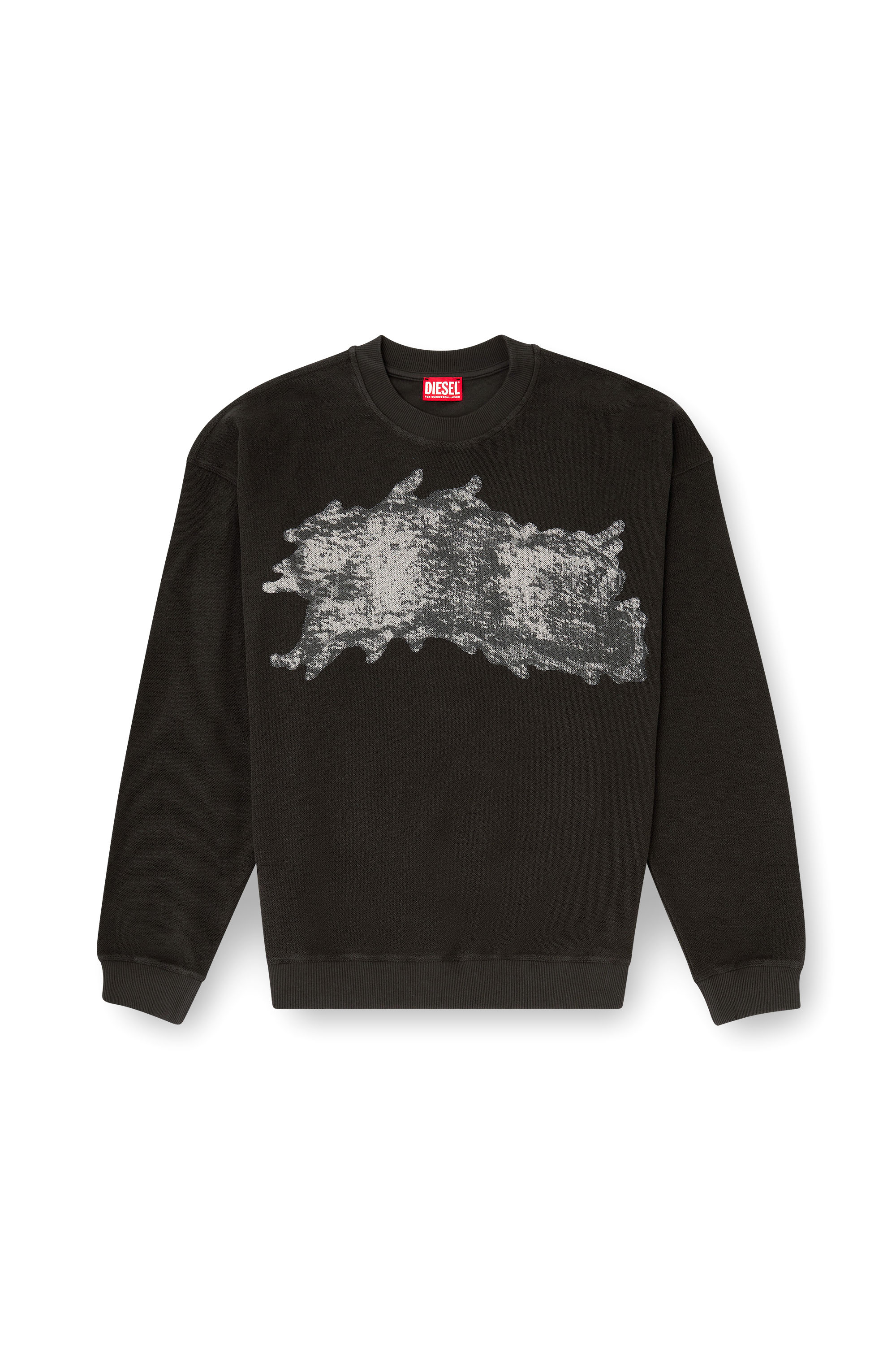 Diesel - S-VALENTIN-JMBV, Herren Sweatshirt mit Graffiti-Print in Dunkelgrau - 3