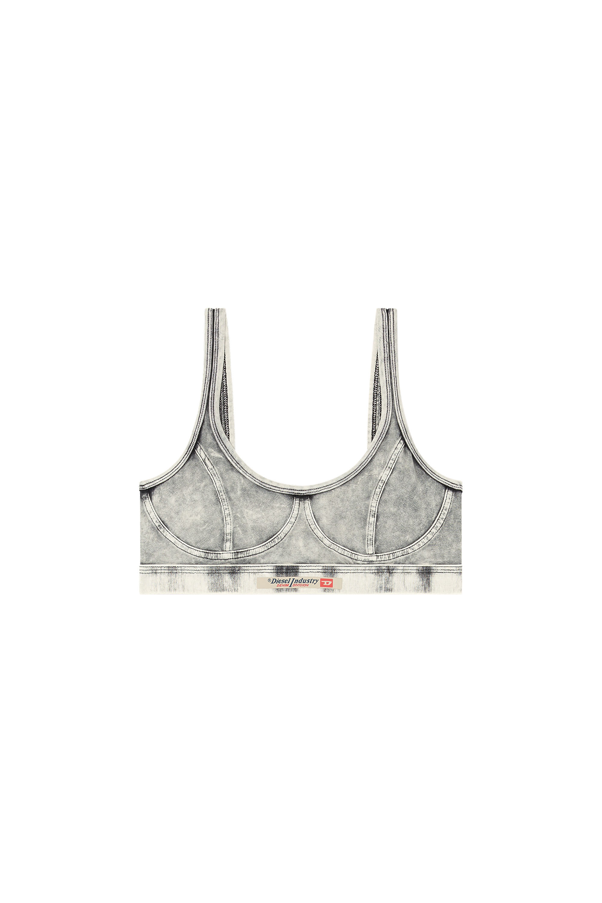 Diesel - KASSIE-DNM, Woman's Bralette in denim-effect jersey in Grey - 4