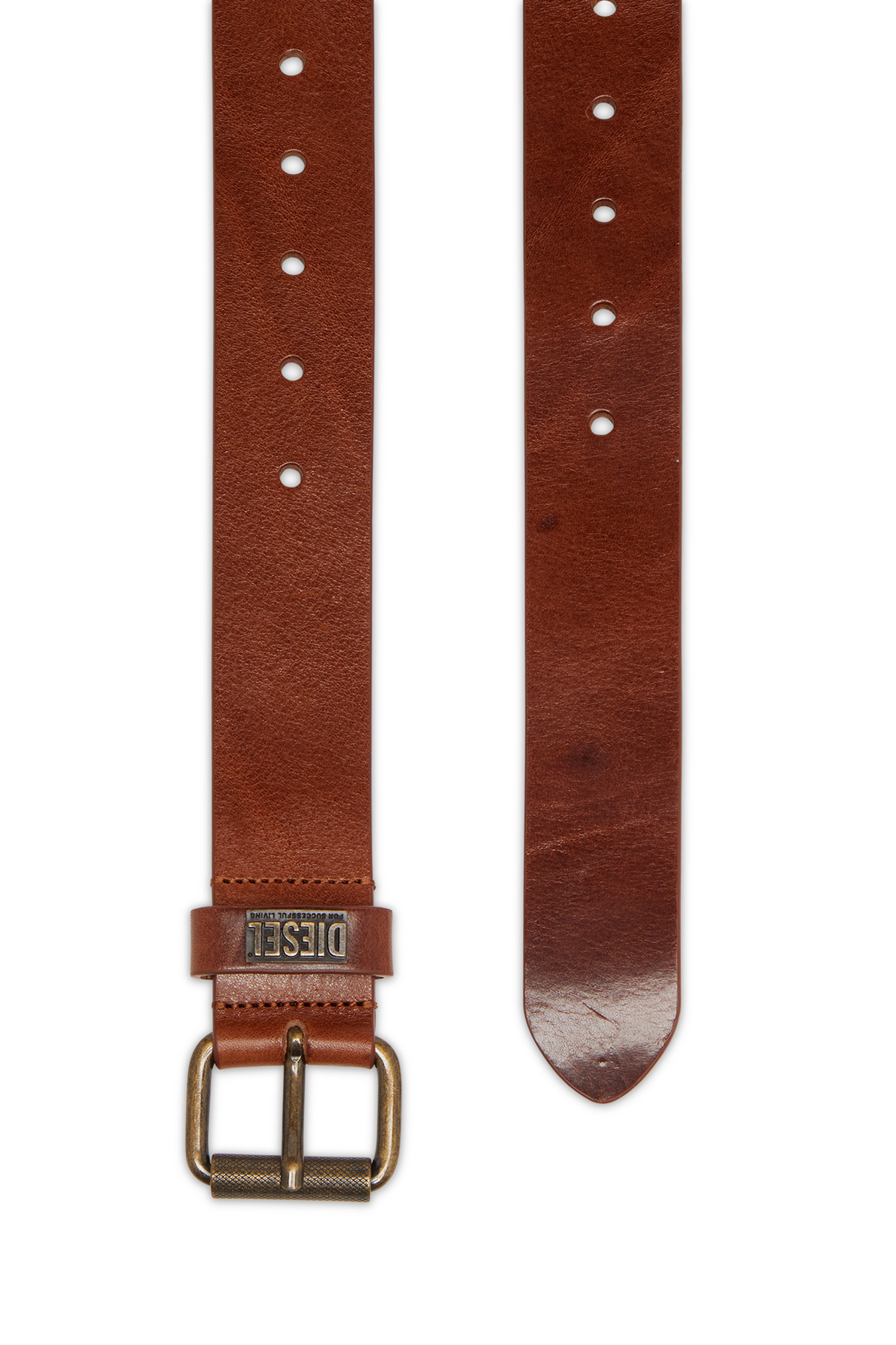 Diesel - B-BISCOTTO-LOOP II, Cintura in pelle da 3.5 cm con fibbia in metallo con logo Uomo in Marrone - 2