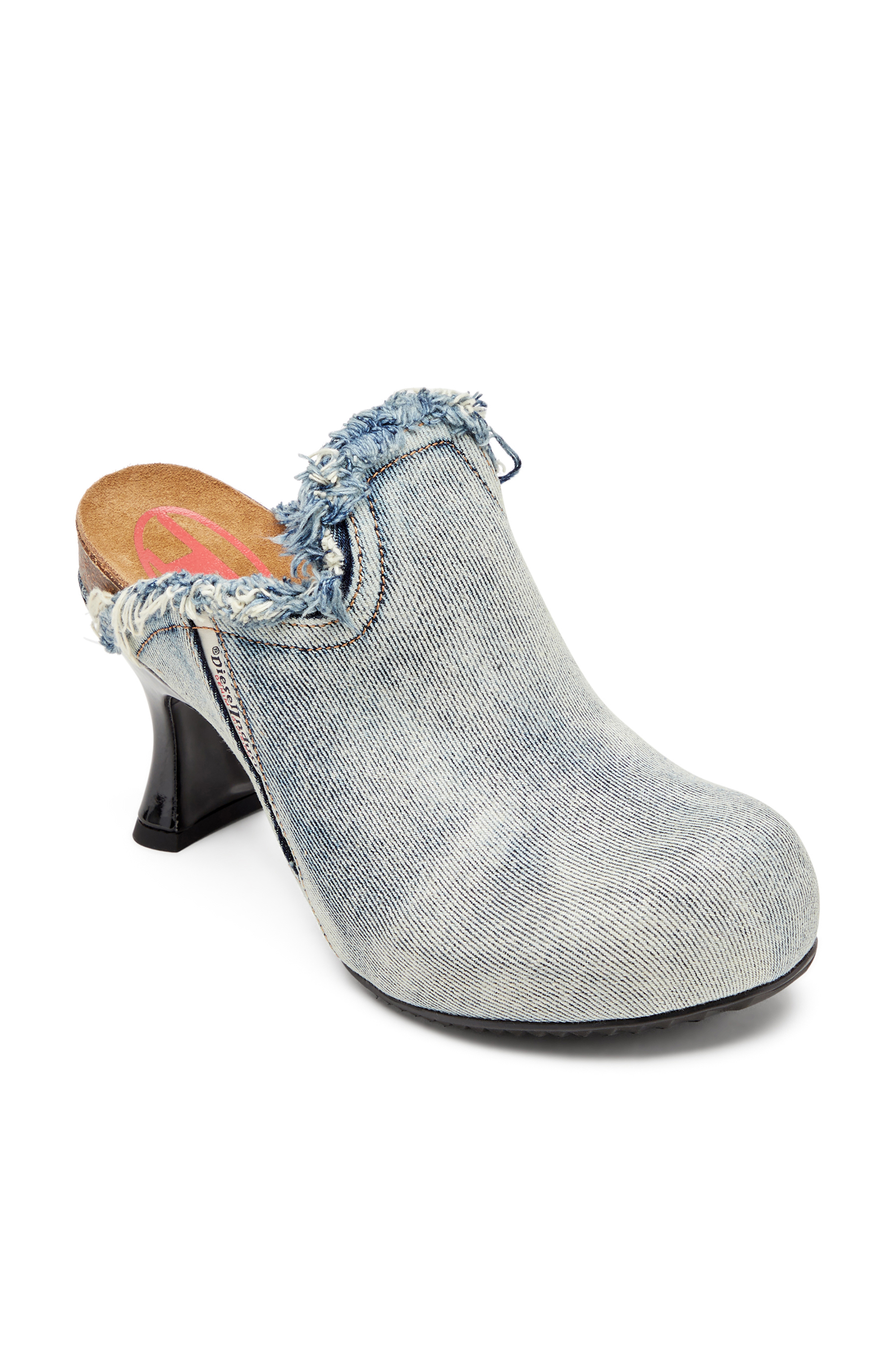 Diesel - D-WOODSTOCK ML W, D-Woodstock-Mule in denim sfrangiato Donna in Blu - 6