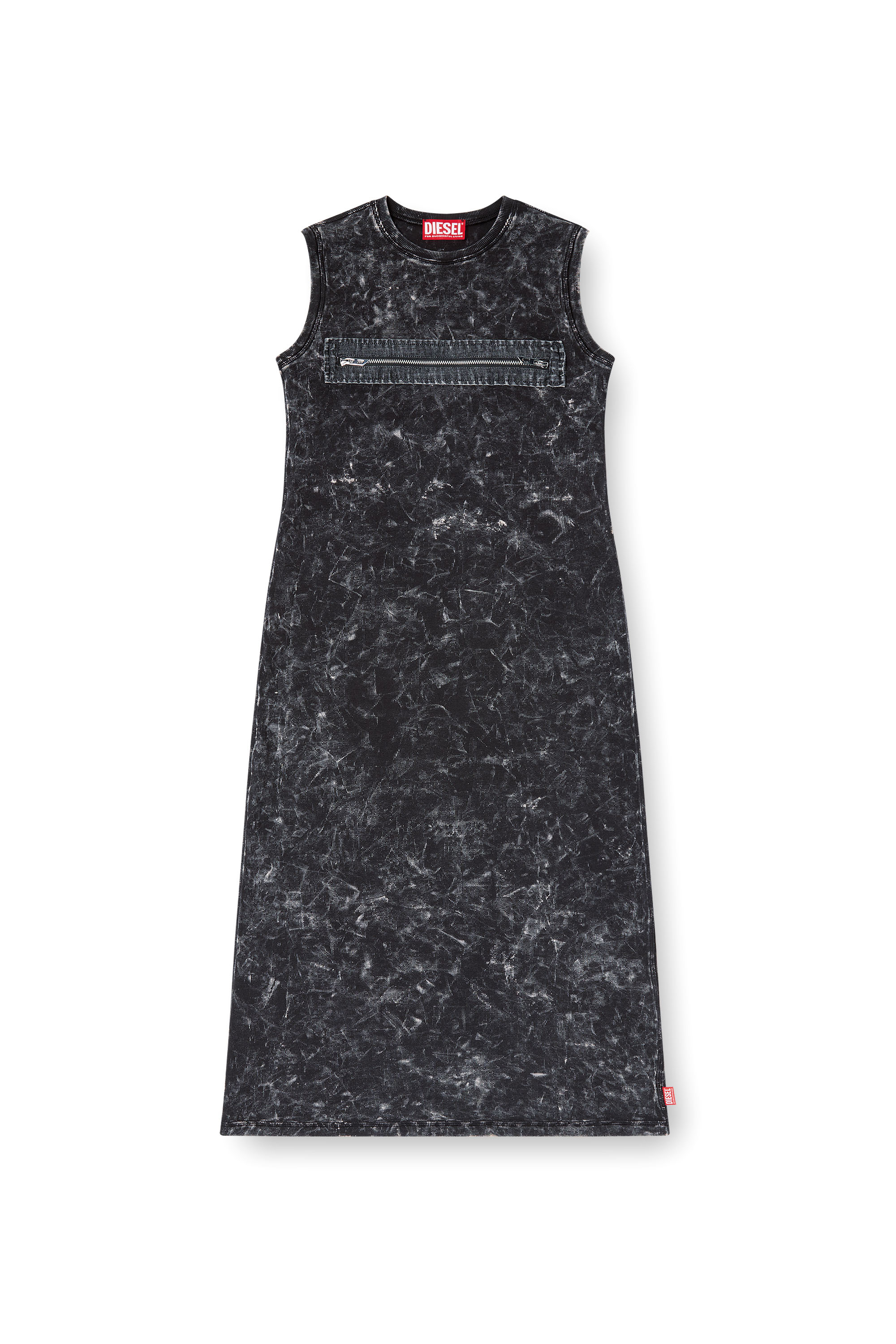 Diesel - D-PRA, Robe sans manches avec détail zippé Femme in Noir - 3