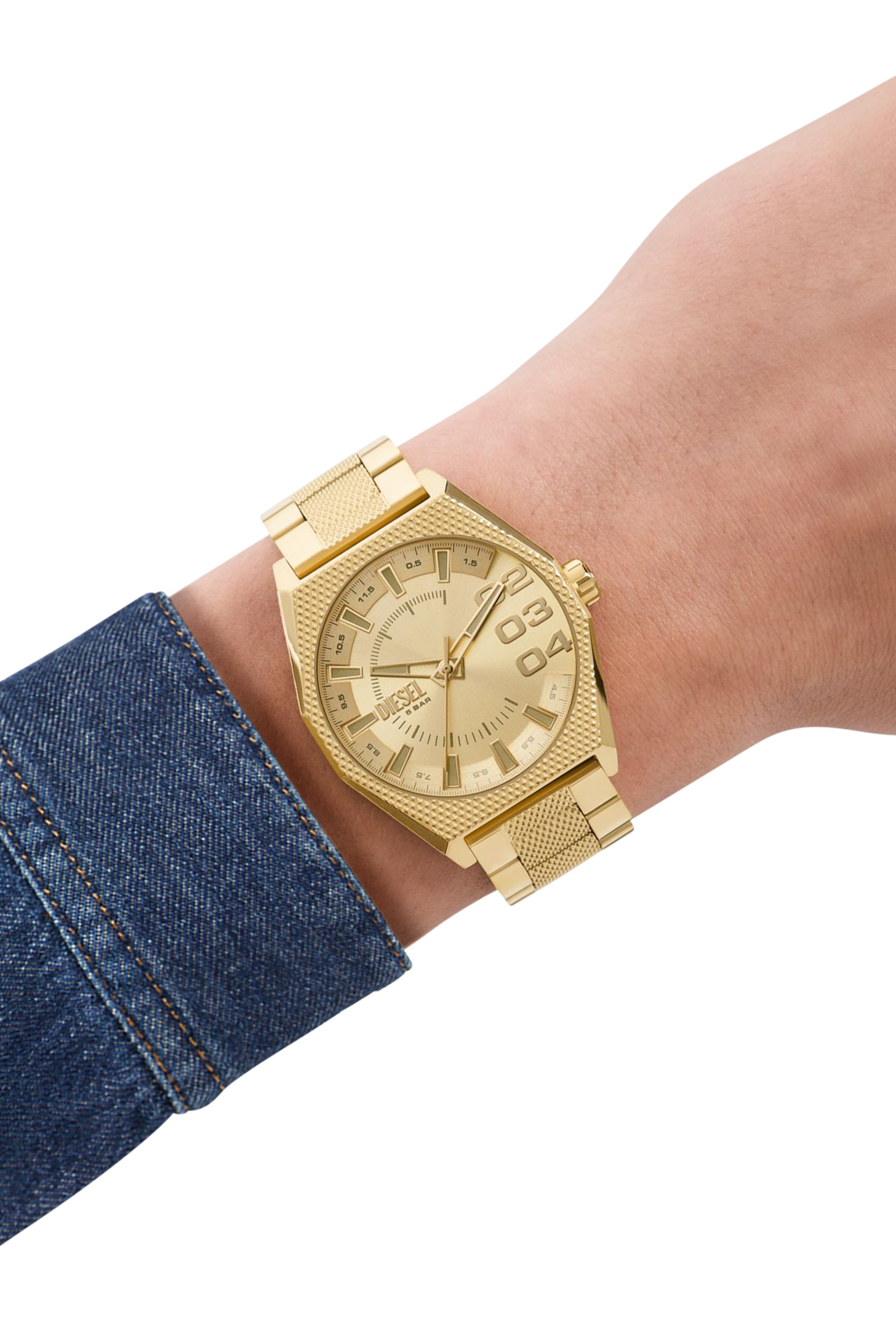 Diesel - DZ2173, Herren Scraper Chronograph Edelstahl in Gold - 4