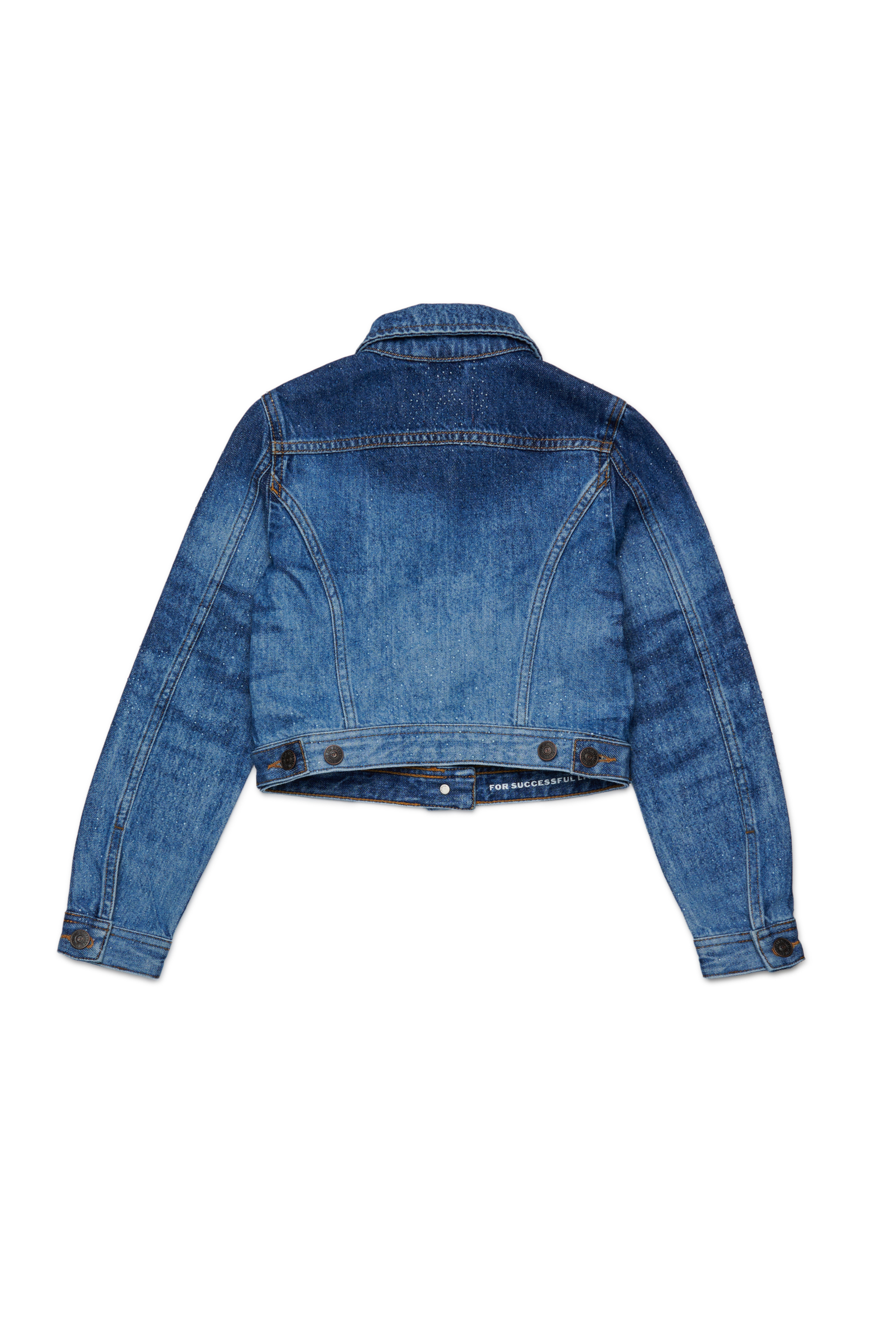 Diesel - JSLIMMY-J, Veste trucker en denim avec délavage stonewashed. Femme in Bleu - 2
