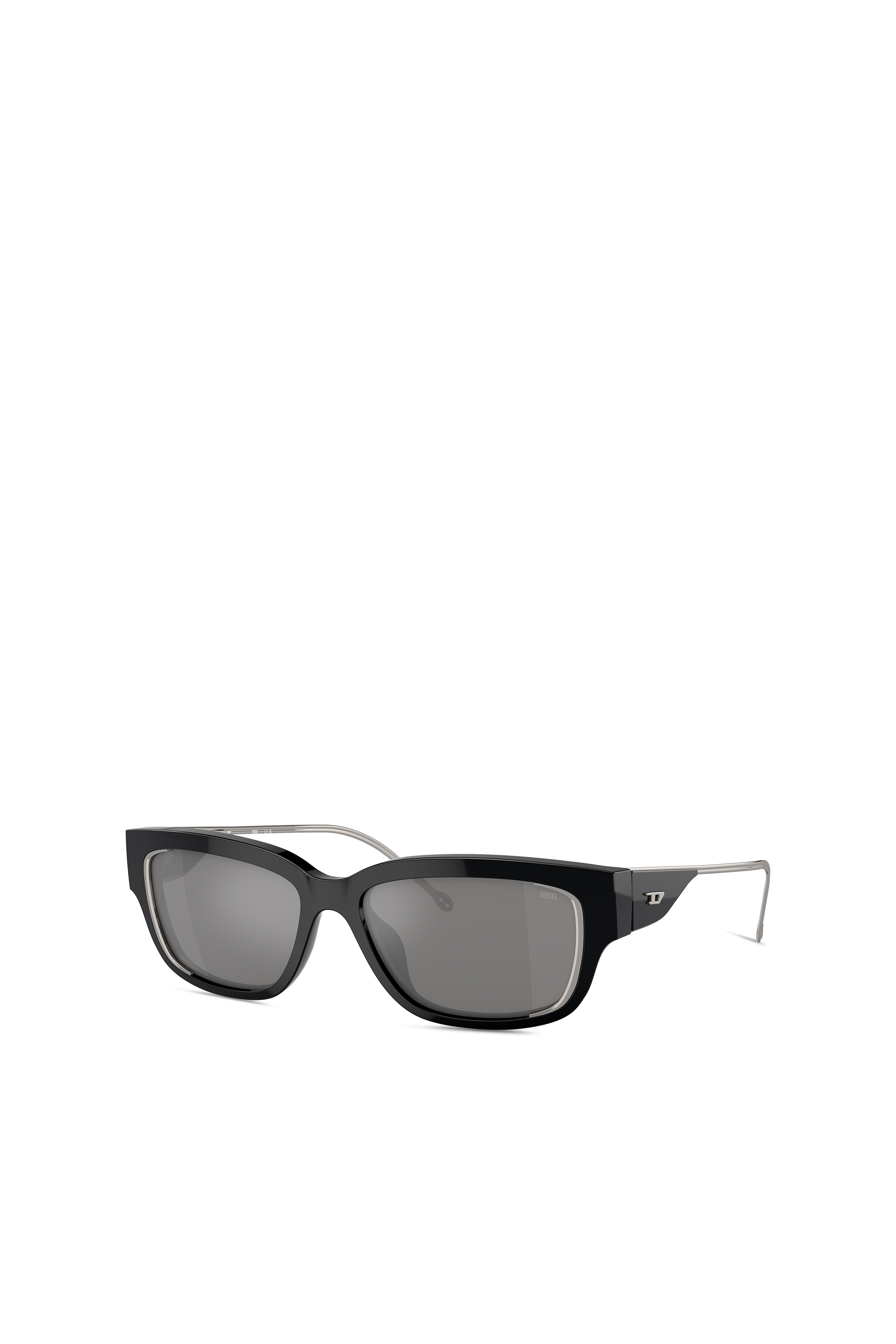 Diesel - 0DL2002 SIZE 56, Unisex Rechteckiges Modell Brille in Schwarz/Flash mirror - 5