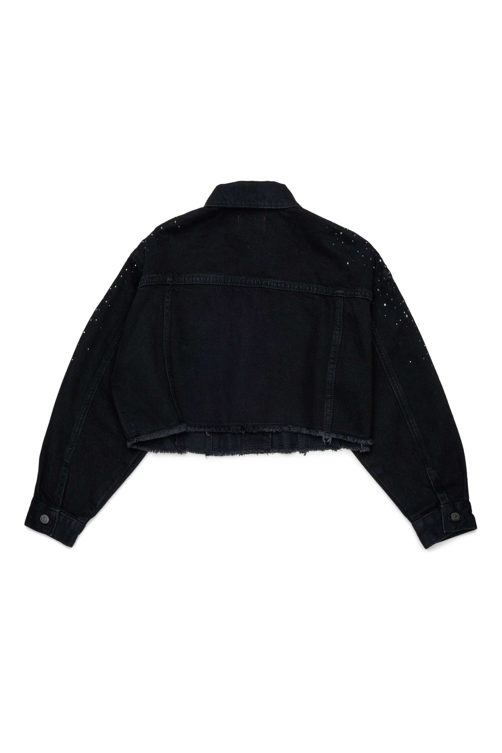 Diesel - JILBY, Damen Cropped verzierte Truckerjacke in Schwarz/Dunkelgrau - 2