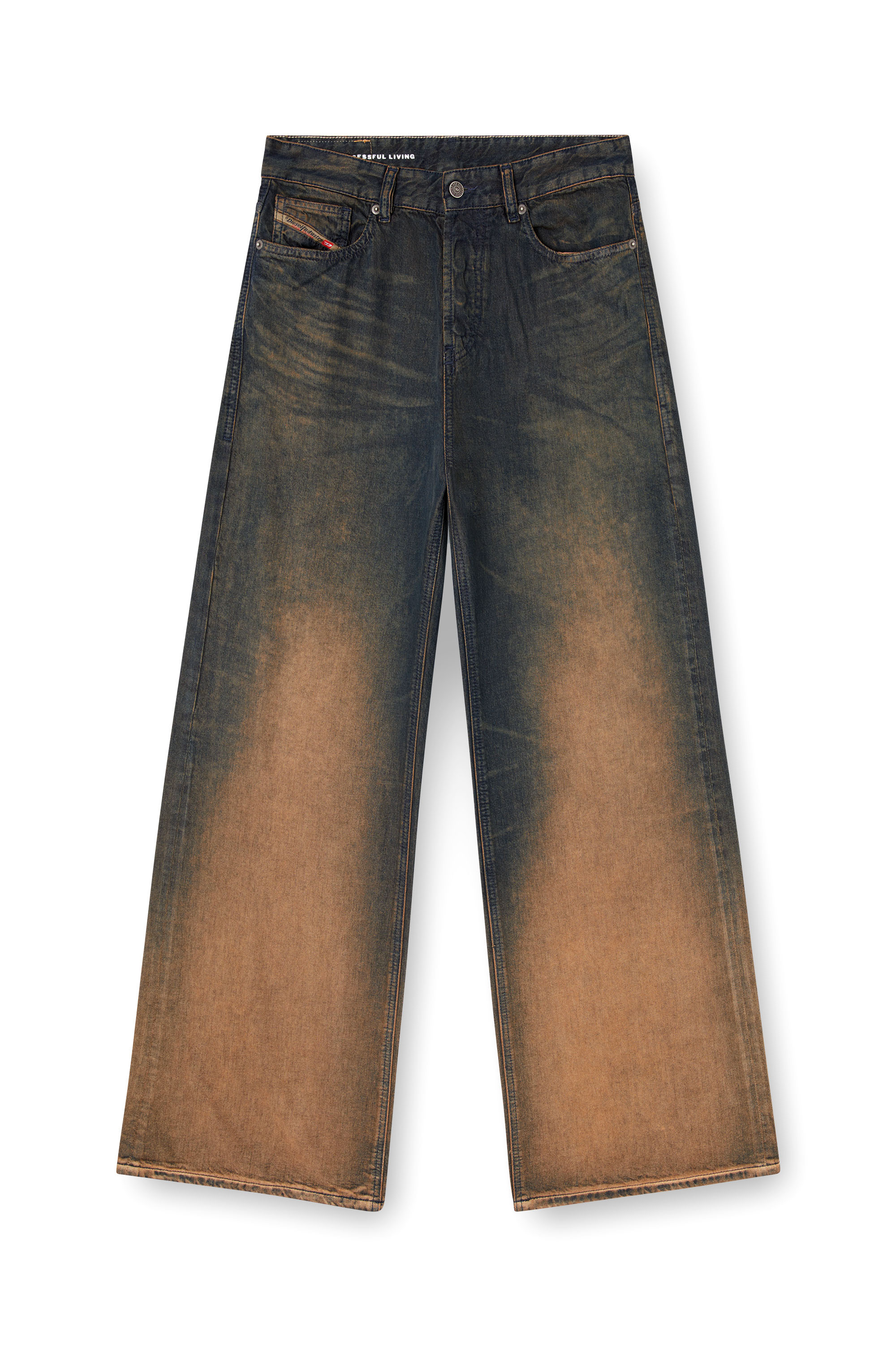 Relaxed Jeans 1996 D-Sire 068TF, Bleu/Marron Diesel - Relaxed Jeans 1996 D-Sire 068TF Femme, Bleu/Marron - Image 2