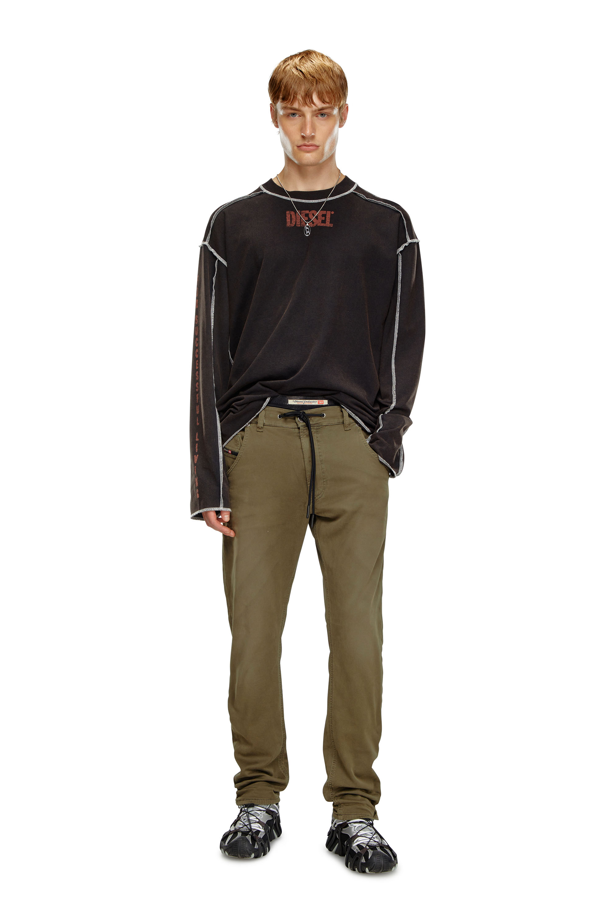 Diesel - Uomo Tapered 2030 D-Krooley Joggjeans® 0670M, Verde Militare - Image 1