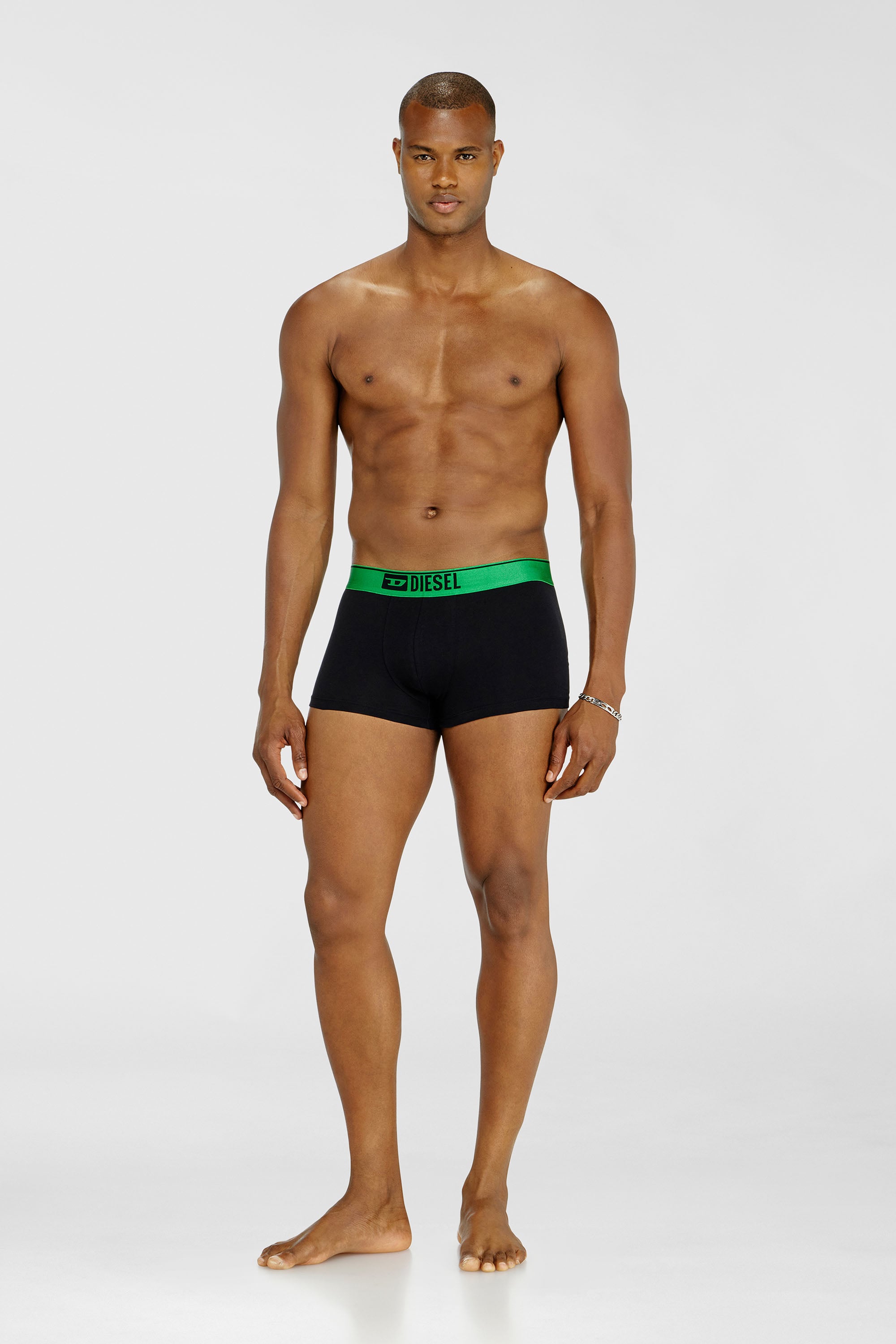 Diesel - DAMIEN-GFT-3PACK, Lot de trois boxers avec ceinture m&eacute;tallis&eacute;e Homme in Noir - 2