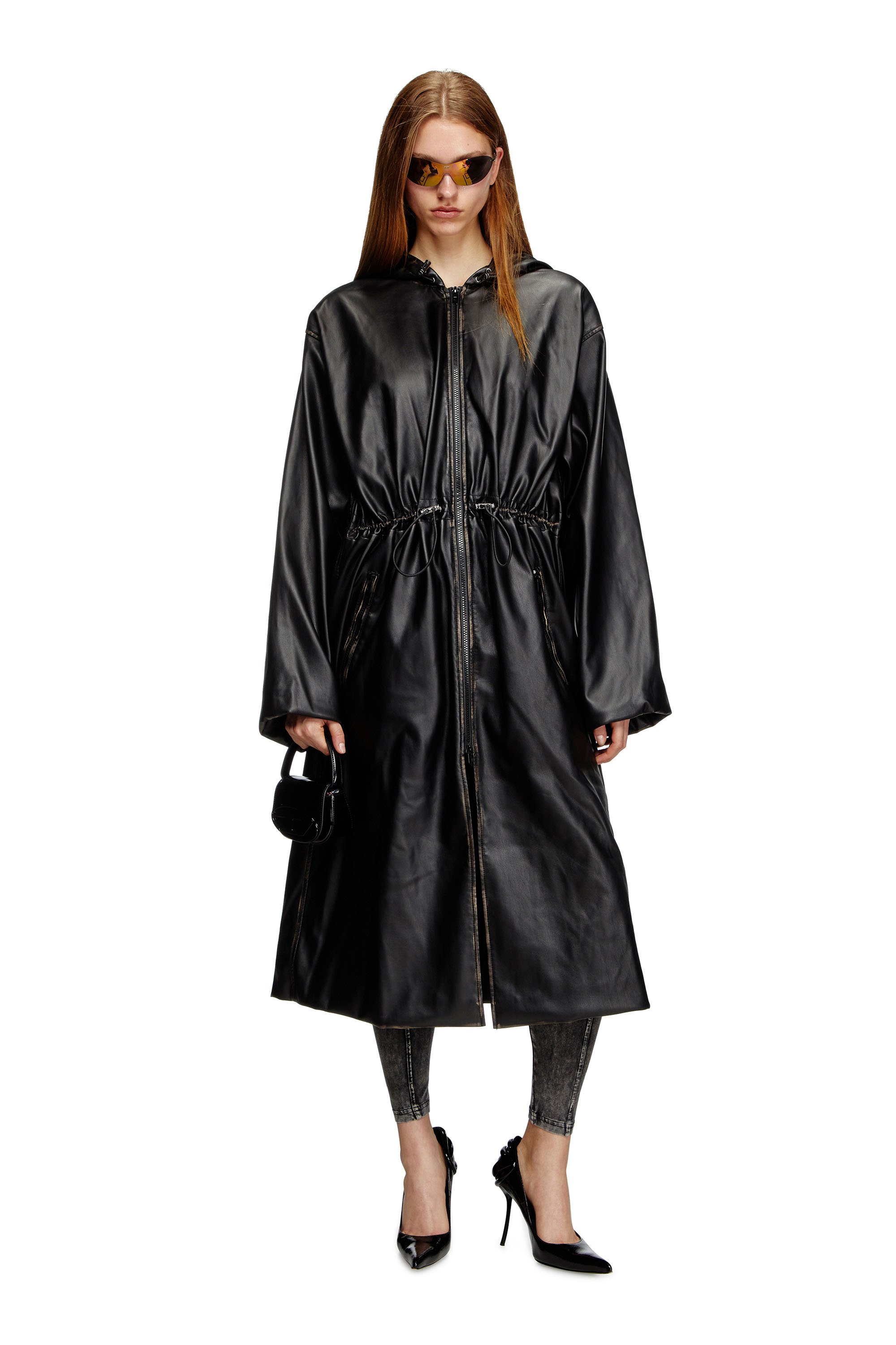 Diesel - G-LARY, Cappotto utility con cappuccio e trattamenti distressed Unisex in Nero - 2