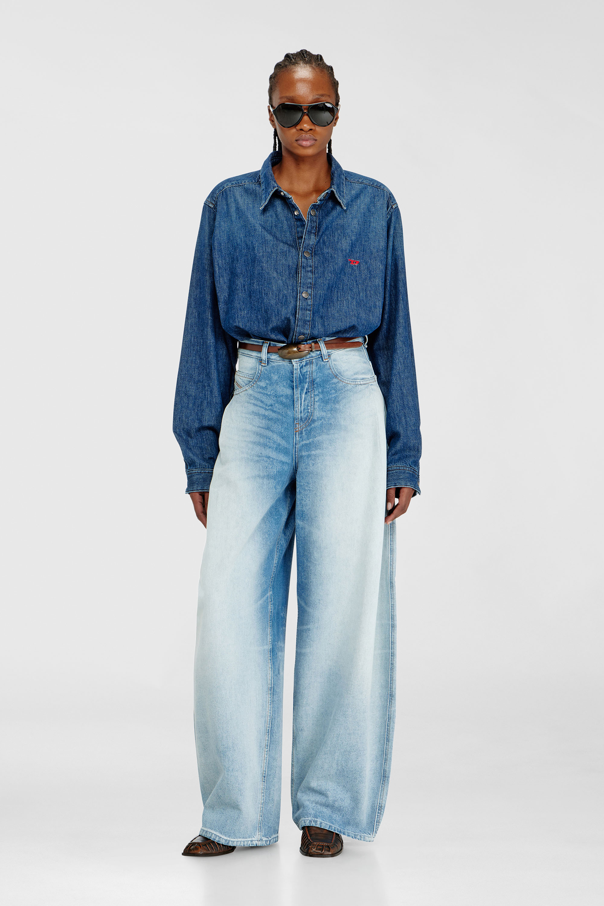 Diesel - Relaxed Jeans 1987 D-Khelz 007EE Femme, Bleu Clair - Image 1