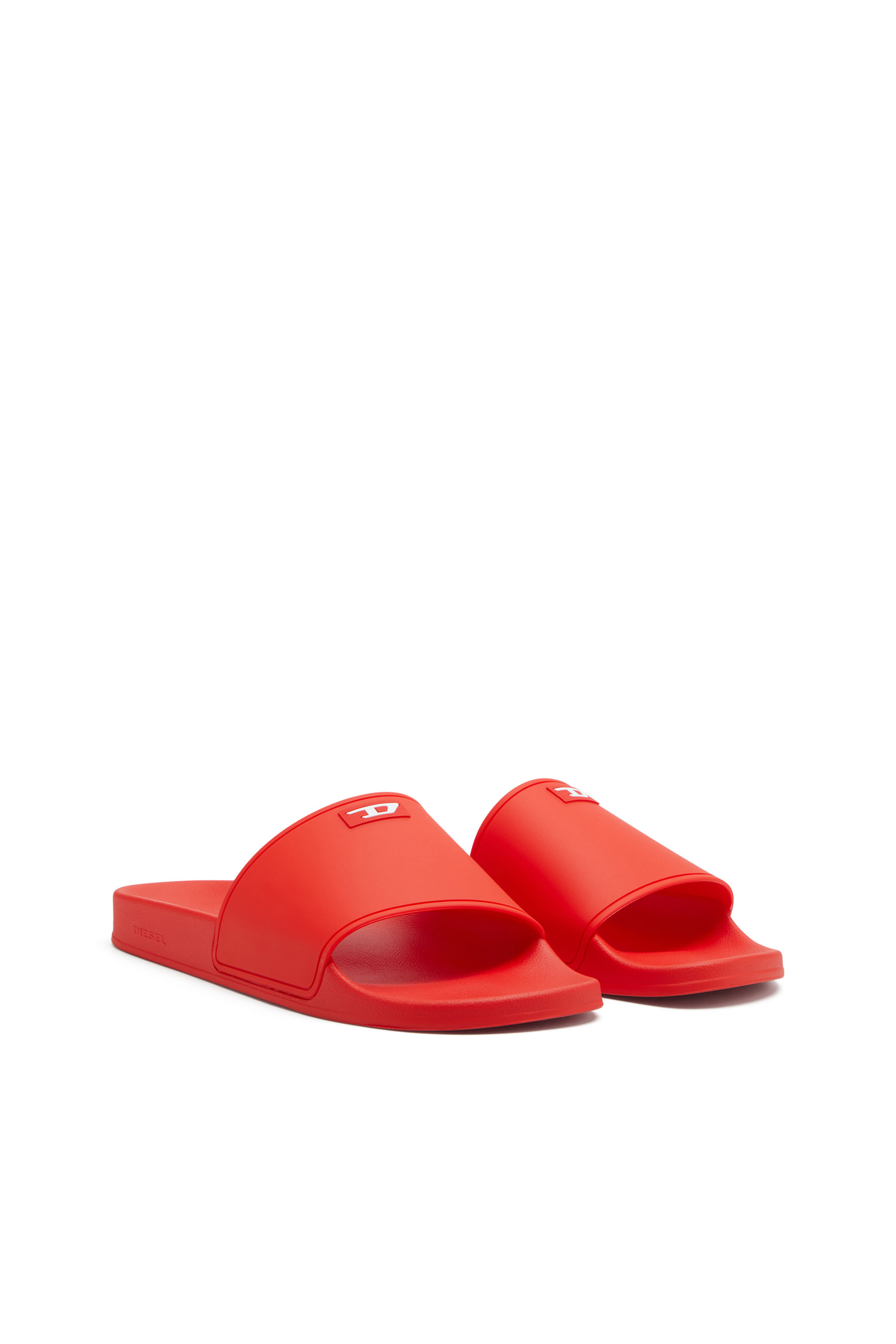 Diesel - SA-SWIM, Sa-Swim-Slide in gomma con logo D Uomo in Rosso - 2