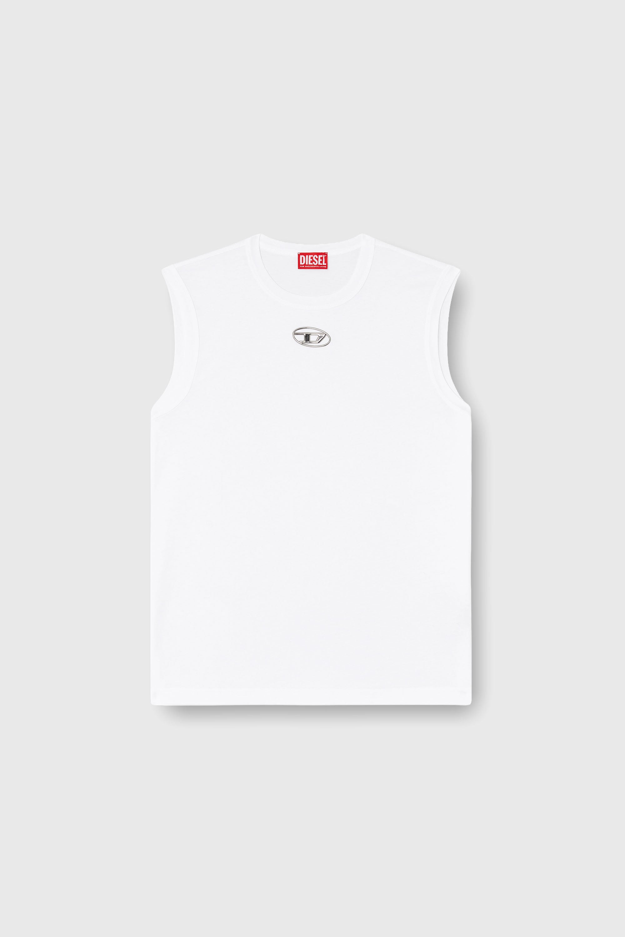 Diesel - T-BISCO-OD, Canotta con Oval D metallizzato Uomo in Bianco - 2