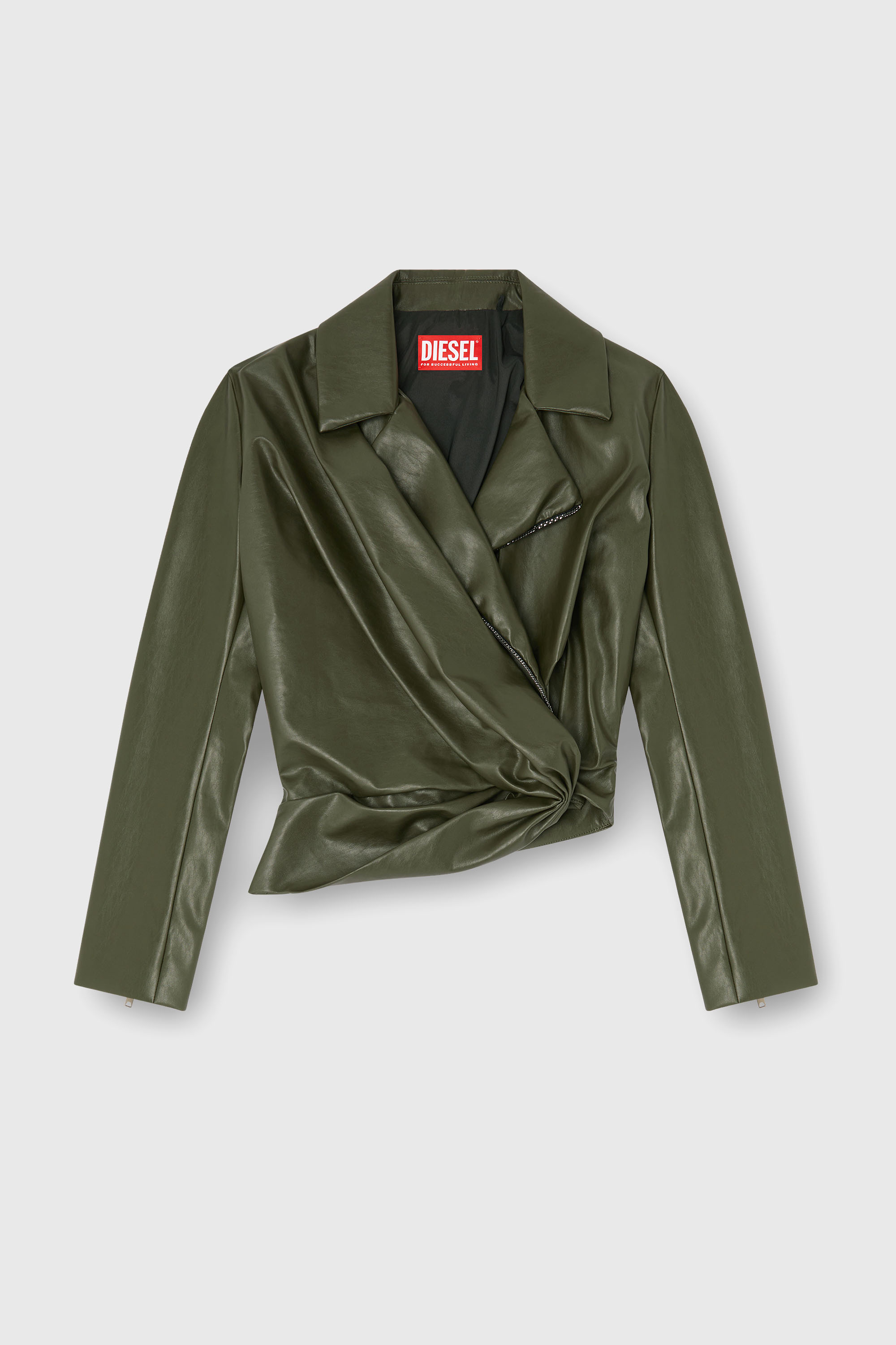 Diesel - G-DRAP, Veste drap&eacute;e effet portefeuille Femme in Vert - 1