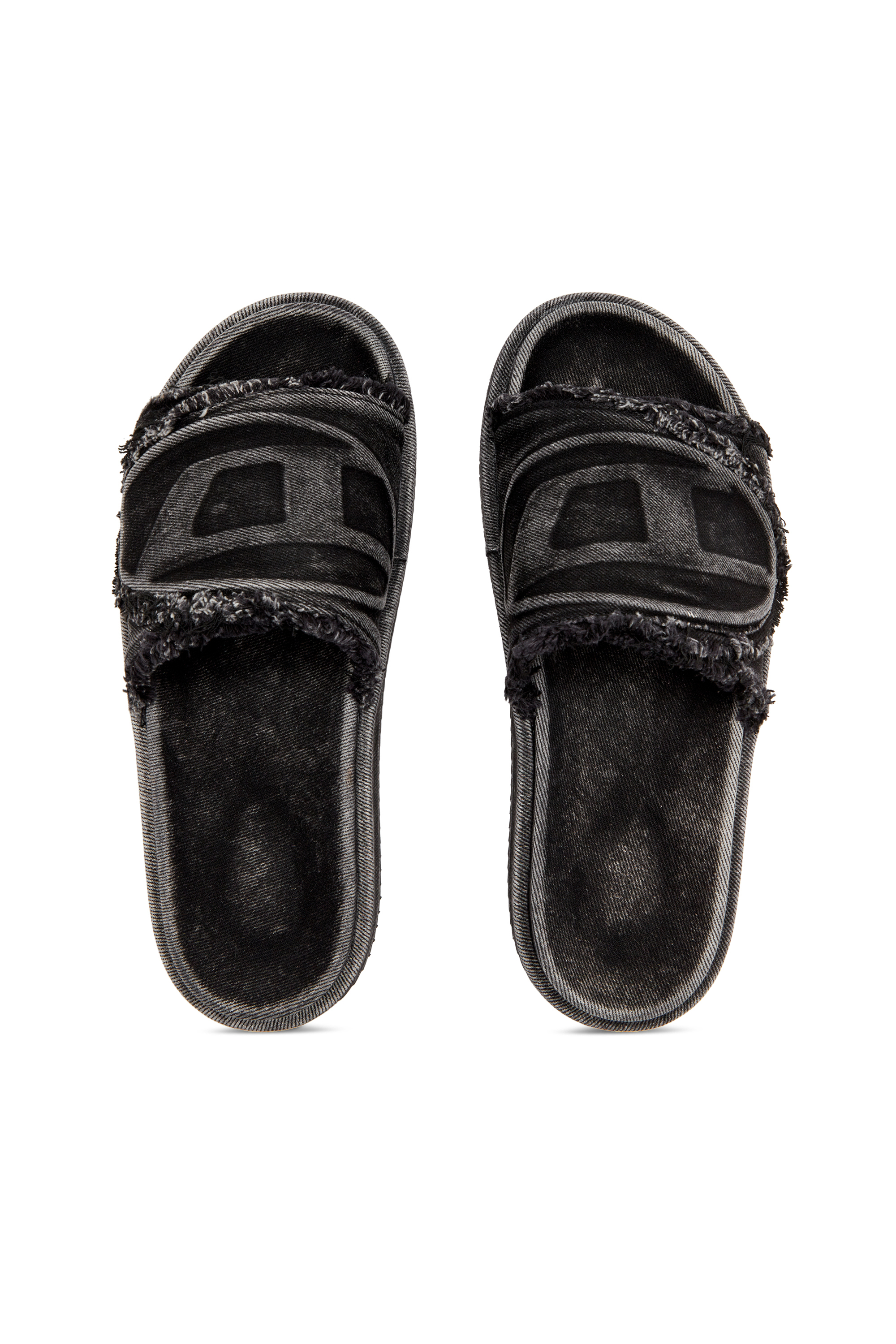 SA-SLIDE D OVAL, Nero Diesel - SA-SLIDE D OVAL, Sa-Slide D-Slide in denim distressed Unisex in Nero - 4