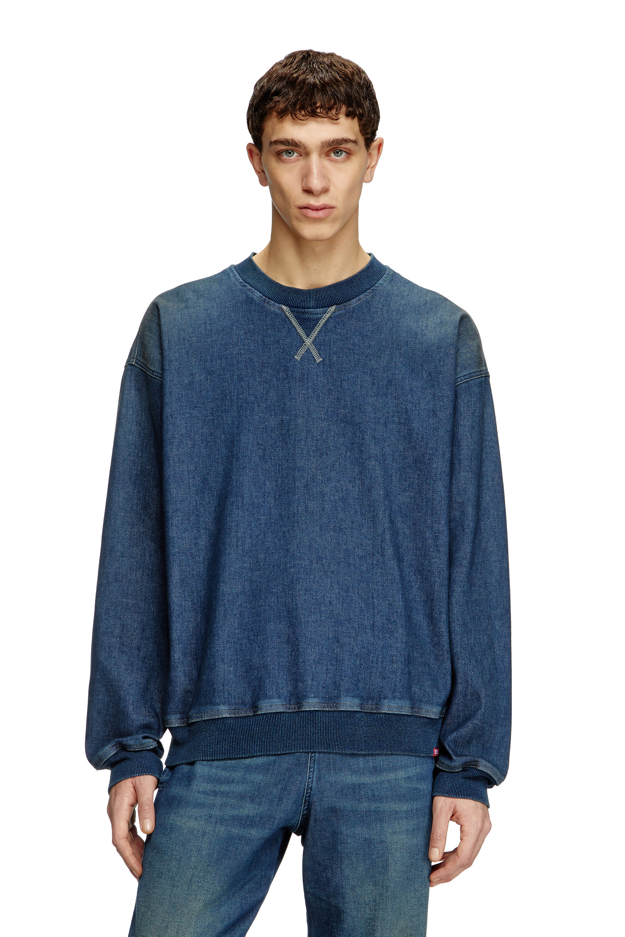 Diesel - D-KRIBY-S TRACK, Sweat-shirt en Track Denim Mixte in Bleu - 2