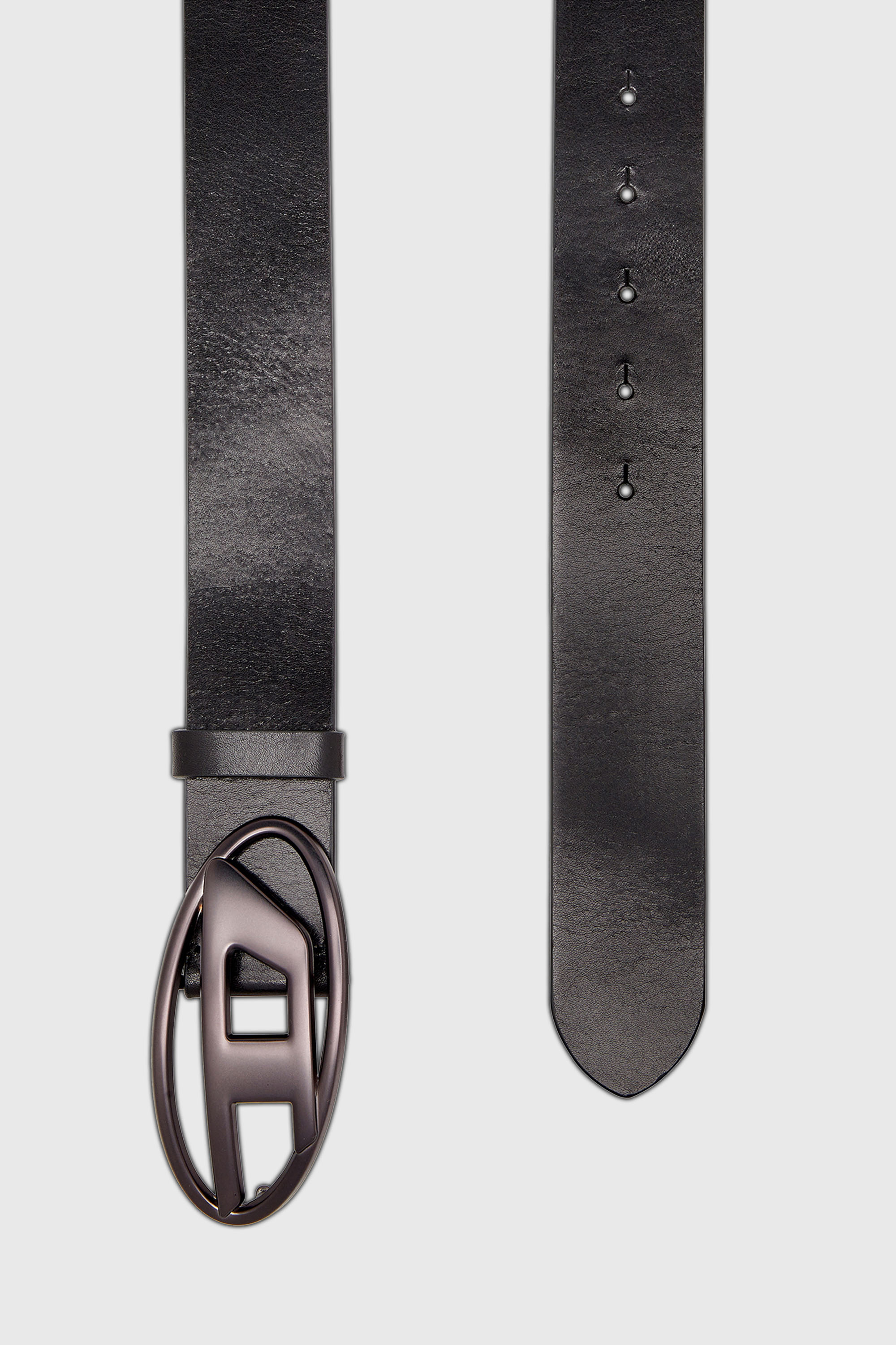 Diesel - B-1DR, Ceinture 3.9 cm en cuir avec boucle Oval D m&eacute;tallis&eacute;e Mixte in Noir - 2