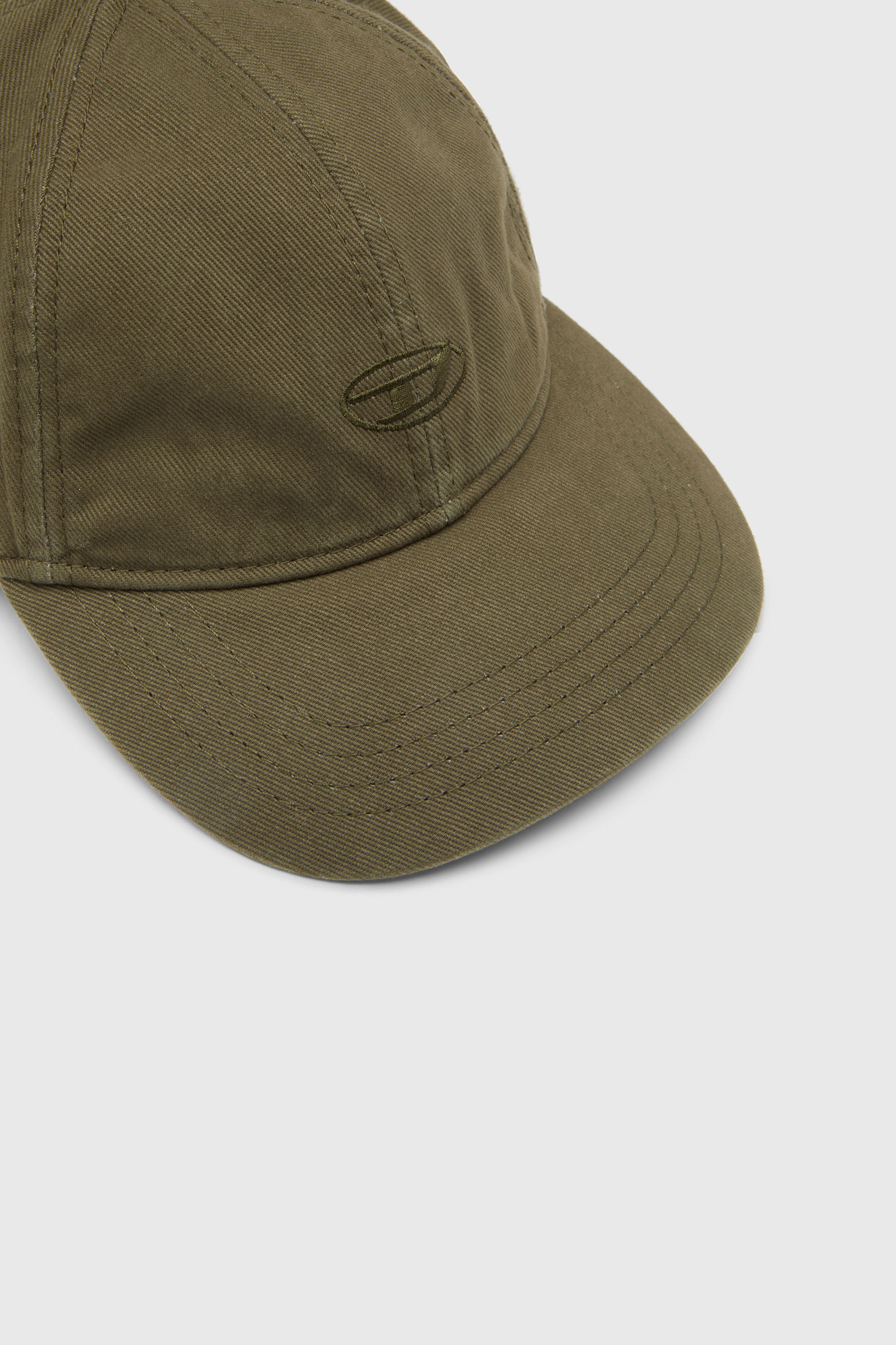 Diesel - C-RUN-WASH, Baseball cap in twill di cotone lavato Uomo in Verde - 3