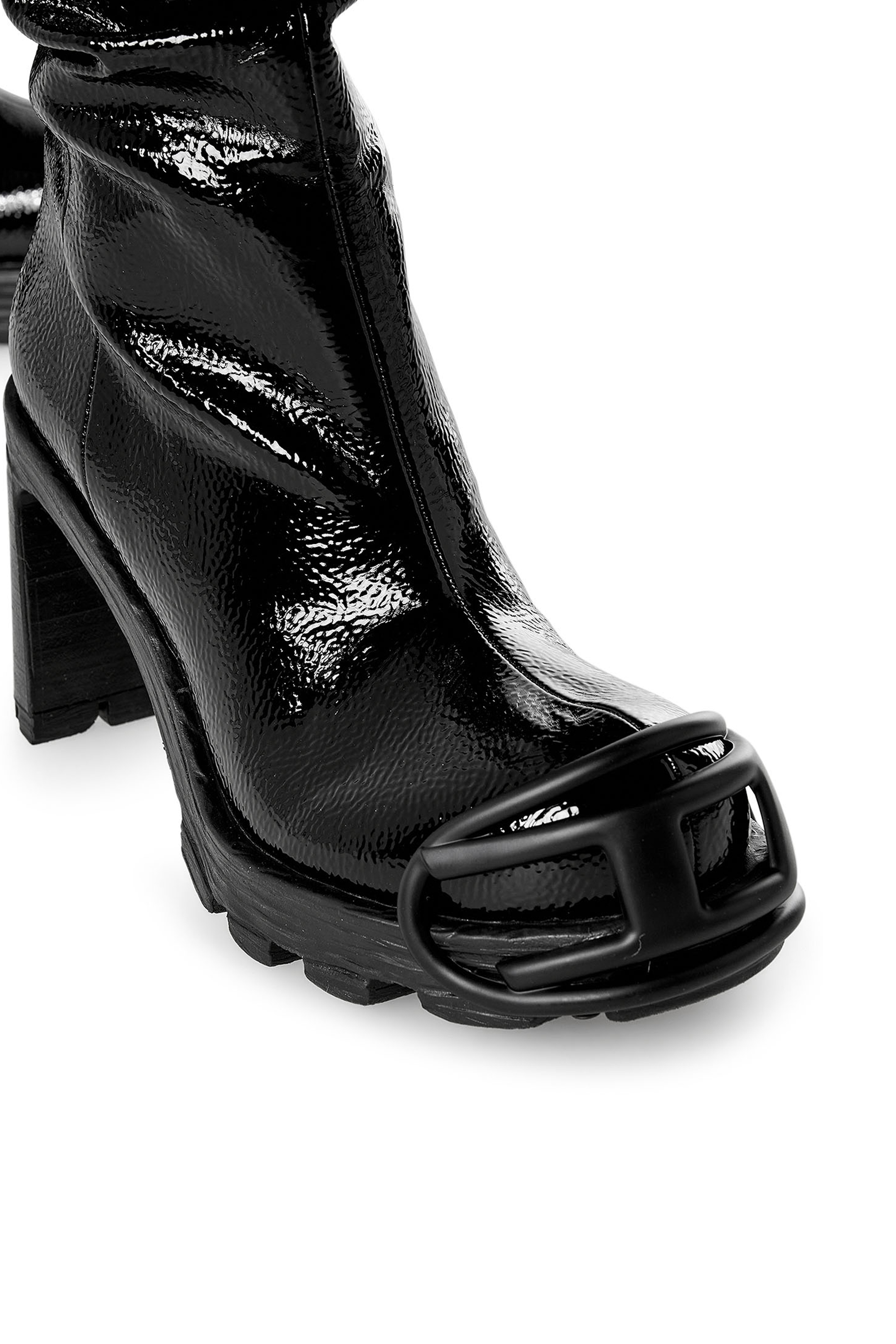 Diesel - D-HAMMER TBT D W, D-Hammer-Cuissardes effetto glossy Donna in Nero - 4