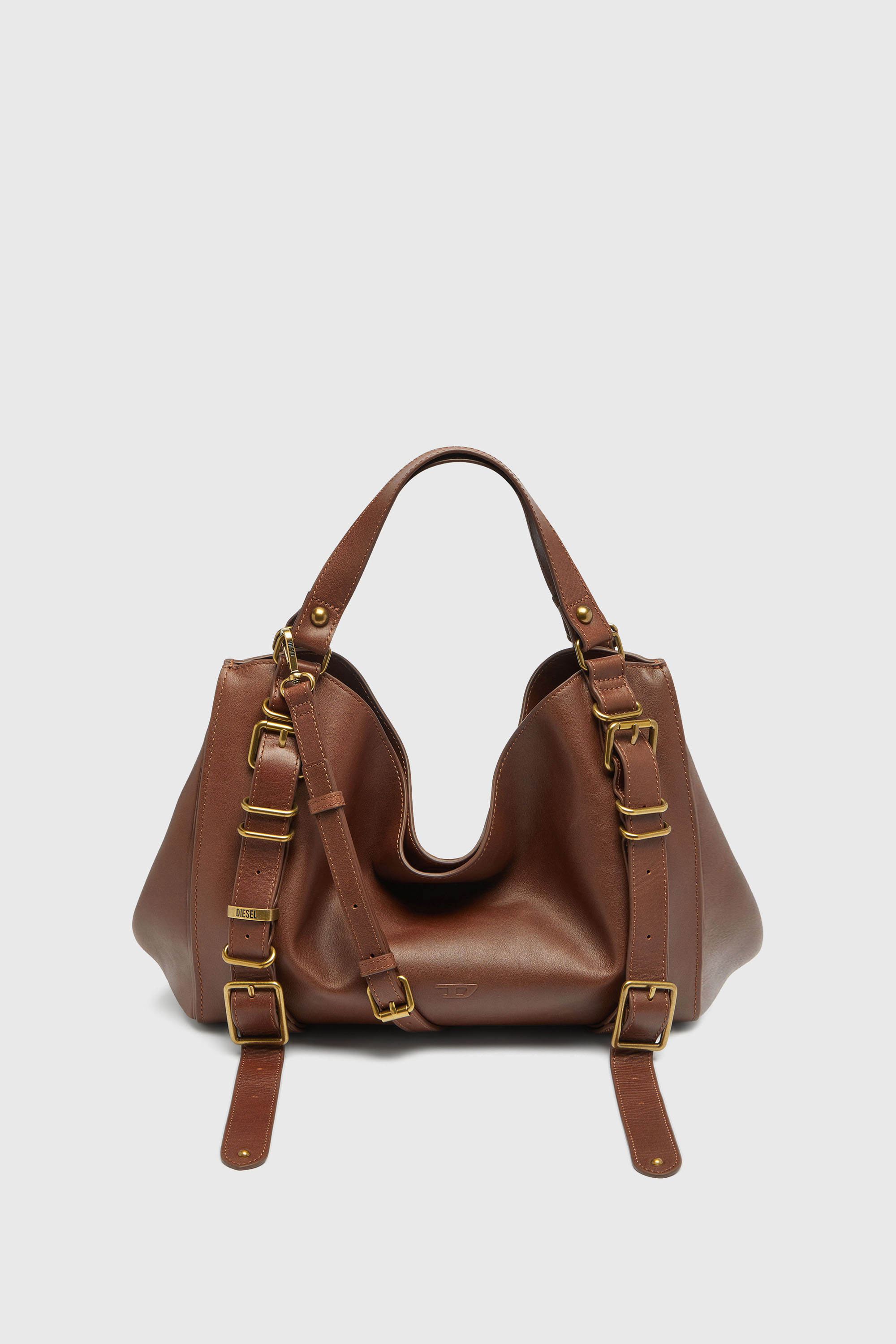 Diesel - D-ONE TOPHANDLE M, D-One-Sac medium &agrave; poign&eacute;e sup&eacute;rieure en cuir trait&eacute; Mixte in Marron - 2