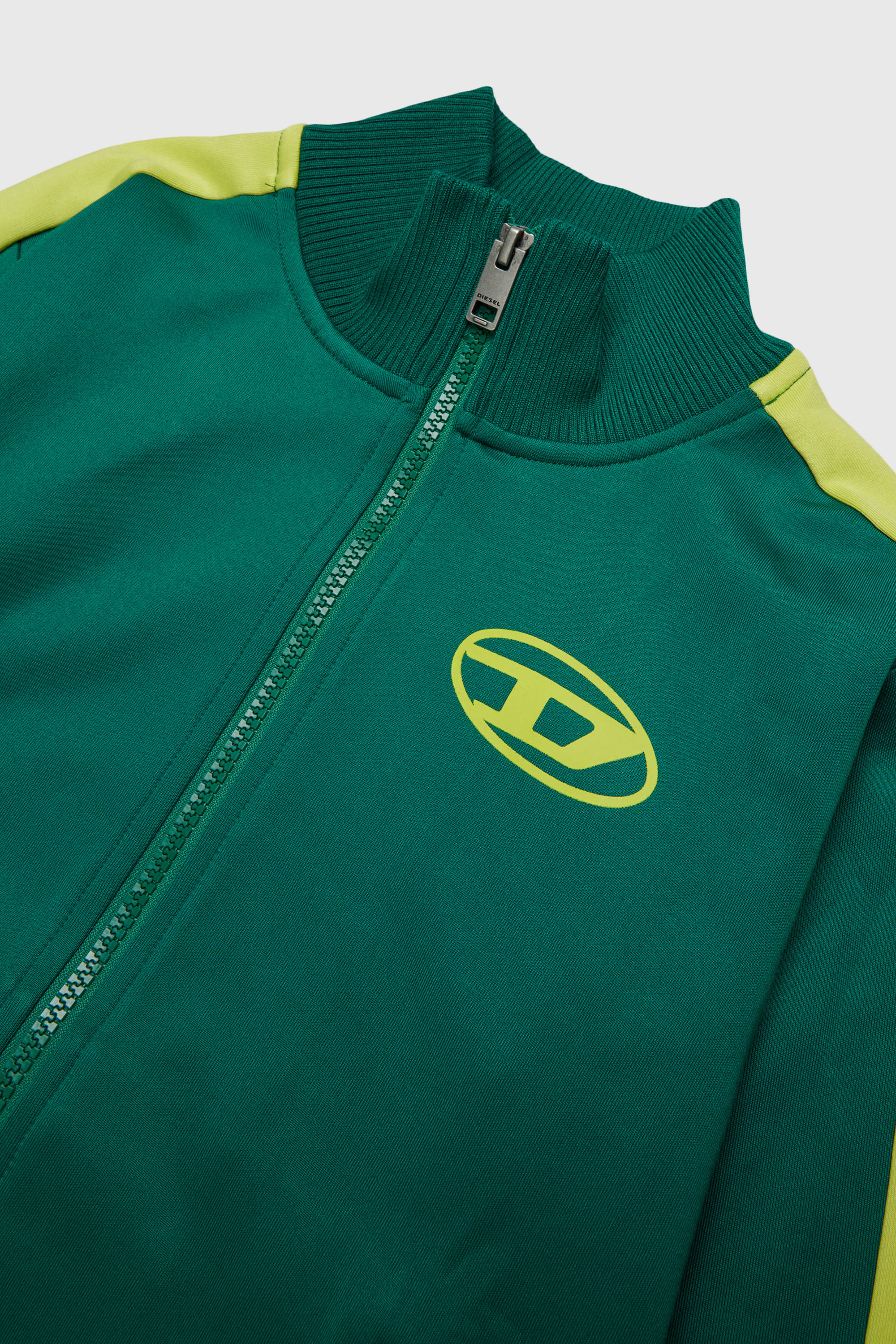 Diesel - SBOS, Man's Track jacket with Oval D logo in Green - 3