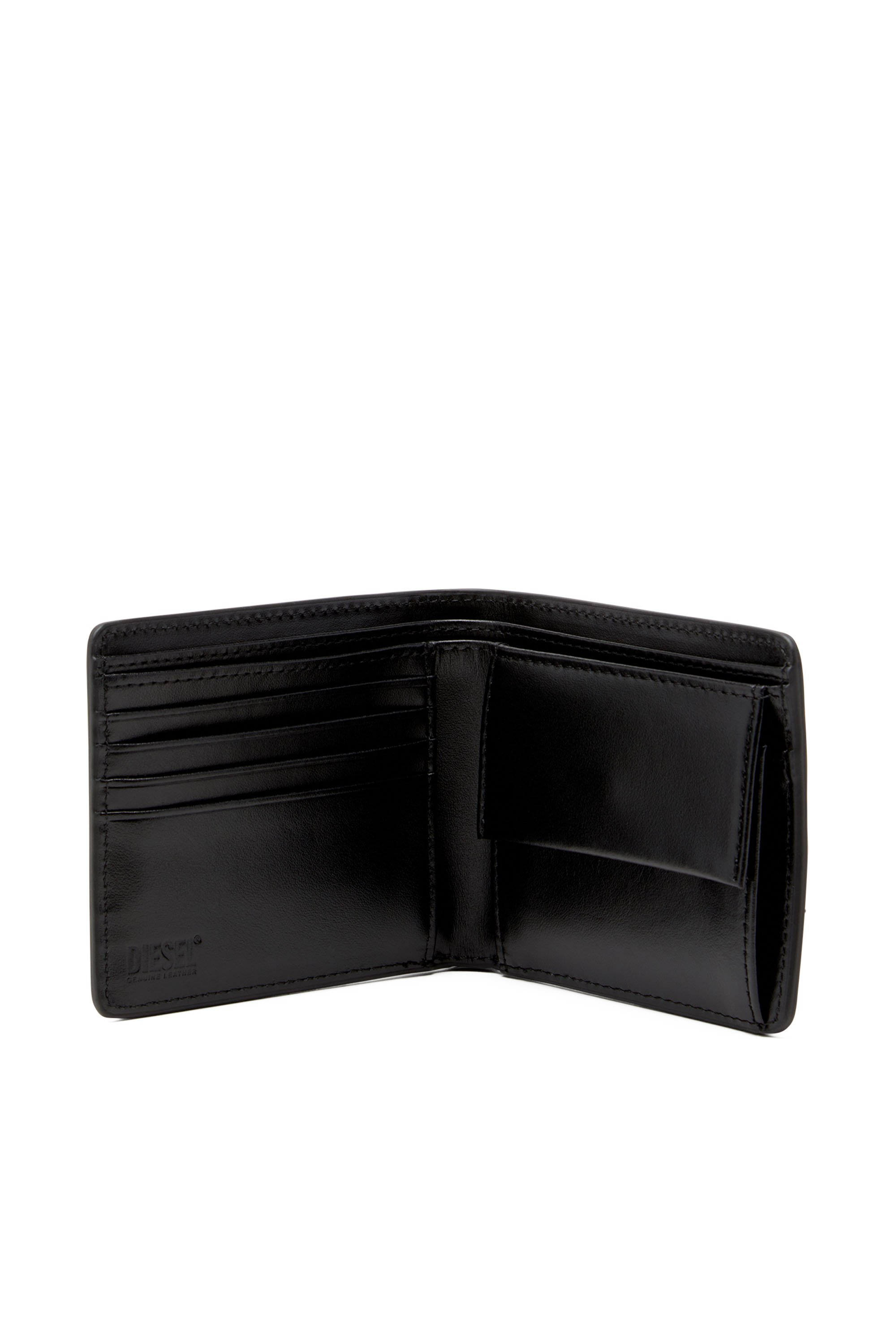 Diesel - PC MONOGRAM BI-FOLD COIN S, Herren Faltportemonnaie aus Monogram-Leder in Schwarz - 3