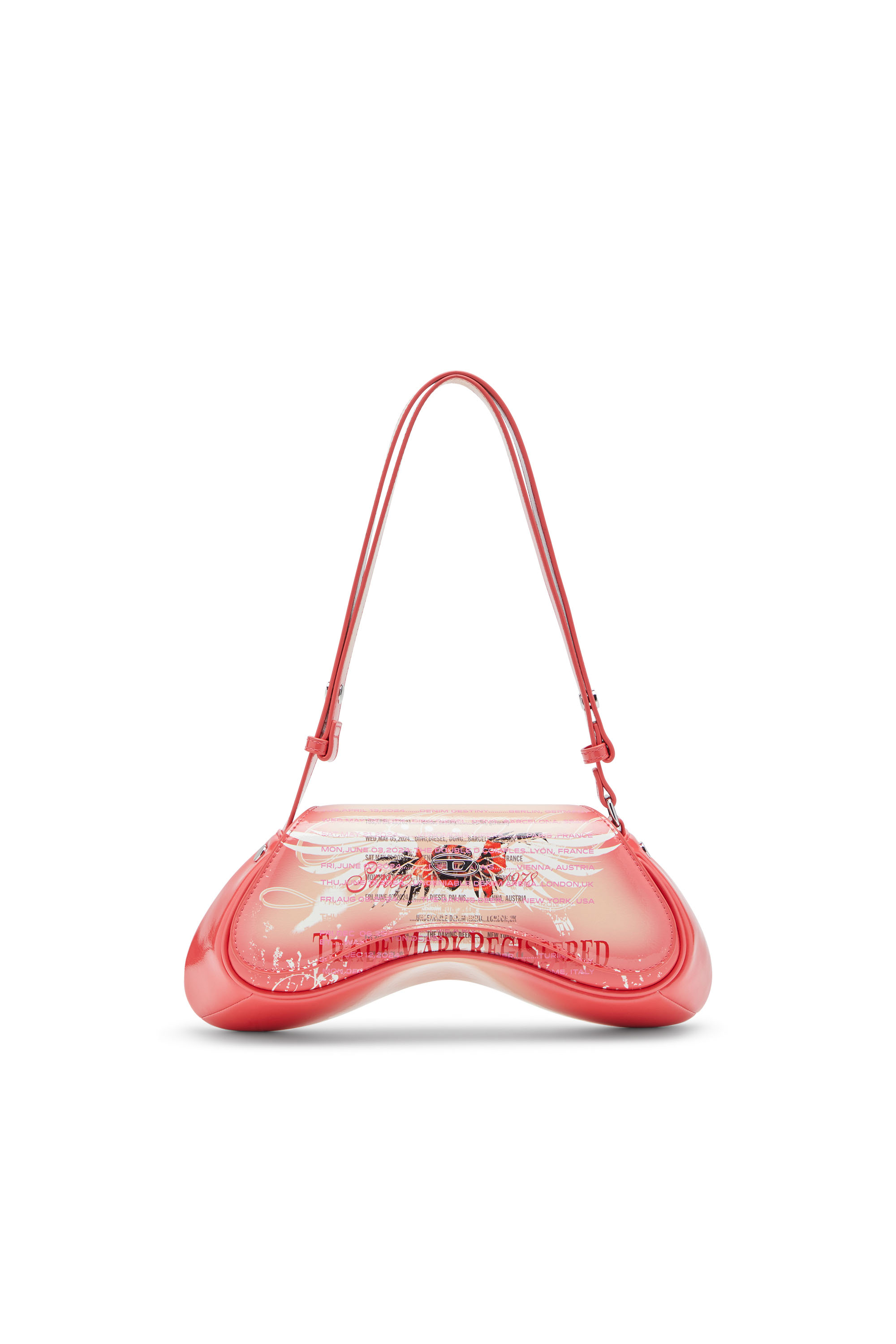 Diesel - PLAY CROSSBODY, Play-Borsa in PU stampato lucido Donna in Rosa - 1