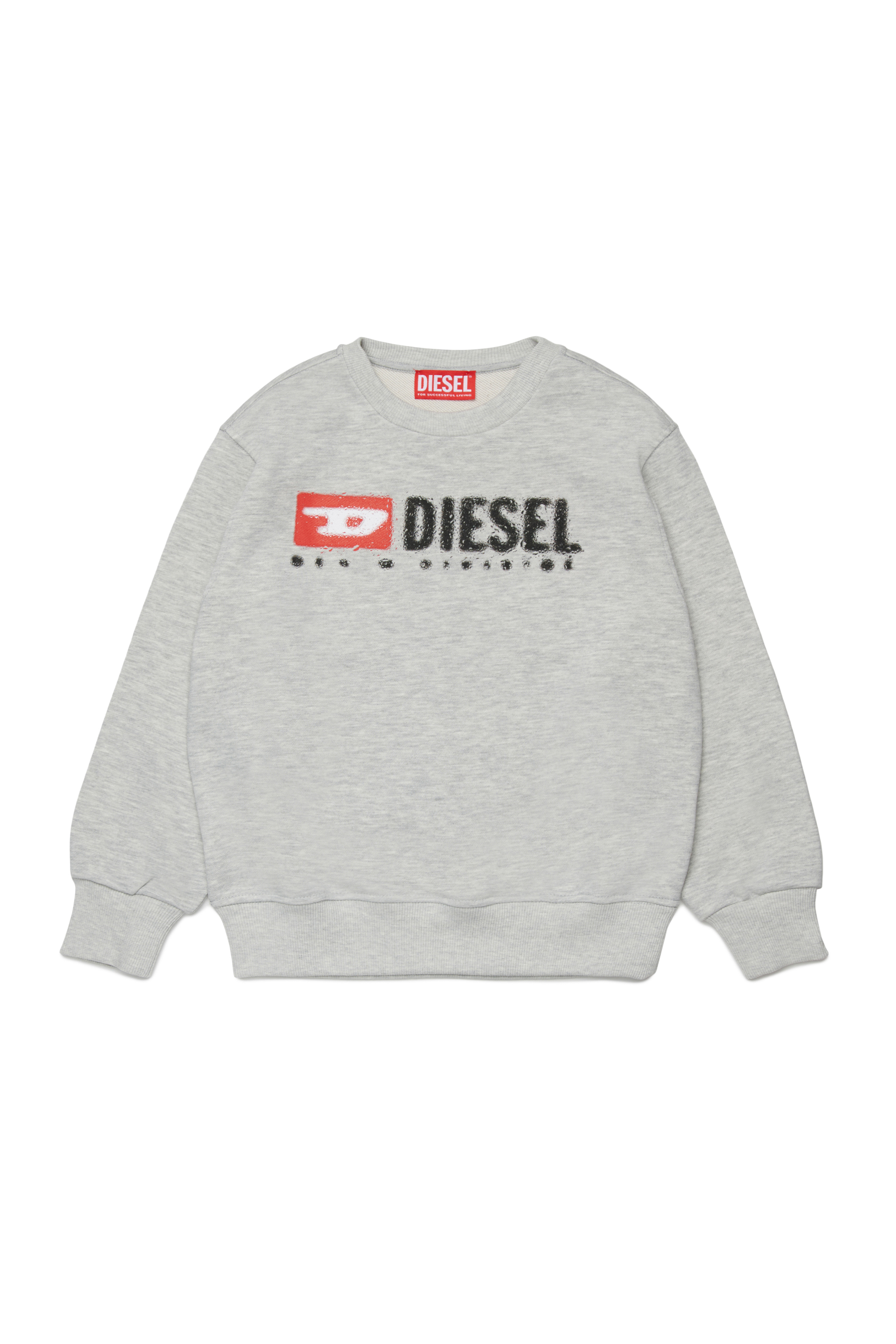 Diesel - SDROPS OVER, Sweat en coton avec logo Homme in Gris - 1