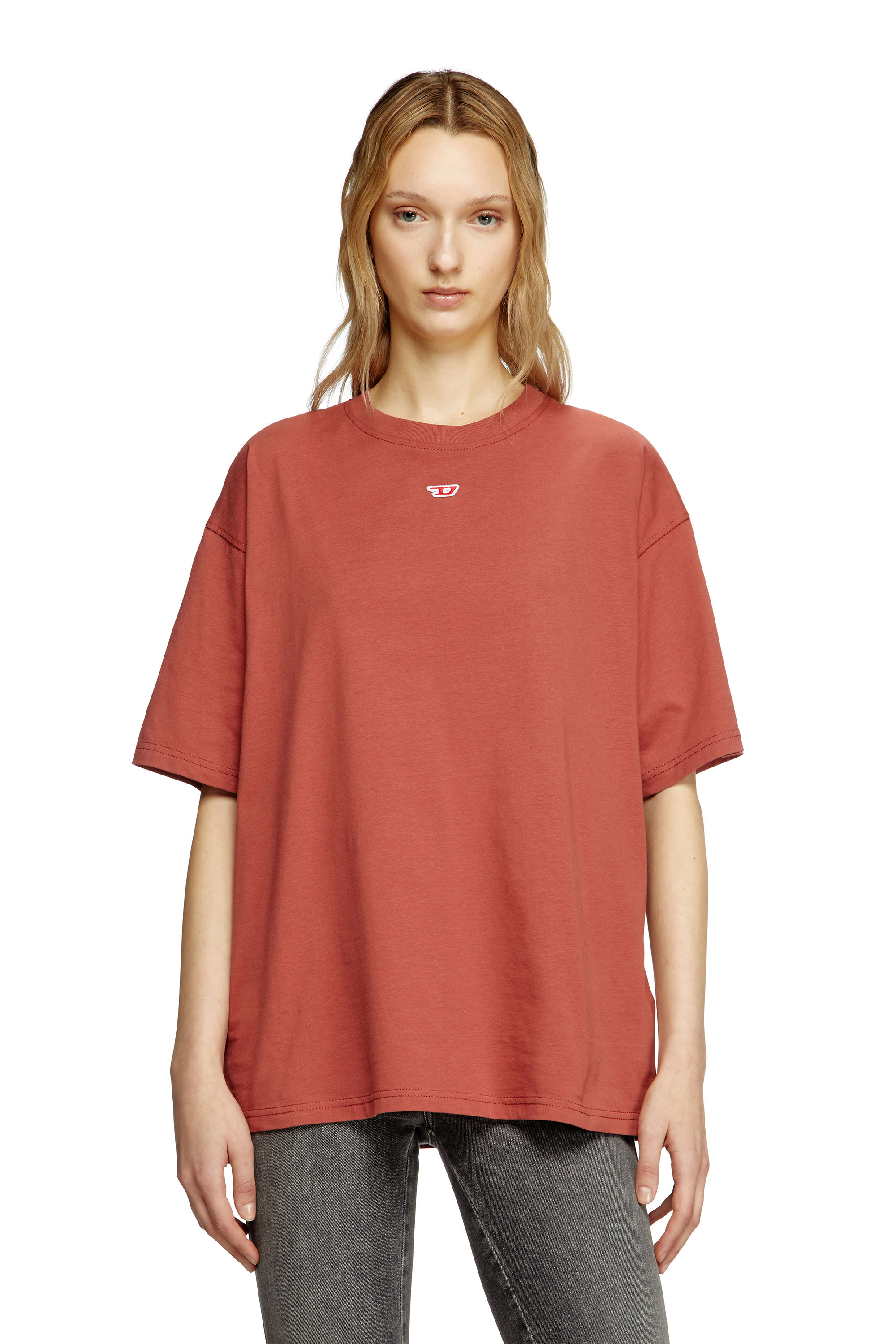 Diesel - T-BOXT-D, T-shirt avec empiècement D brodé Mixte in Rouge - 4