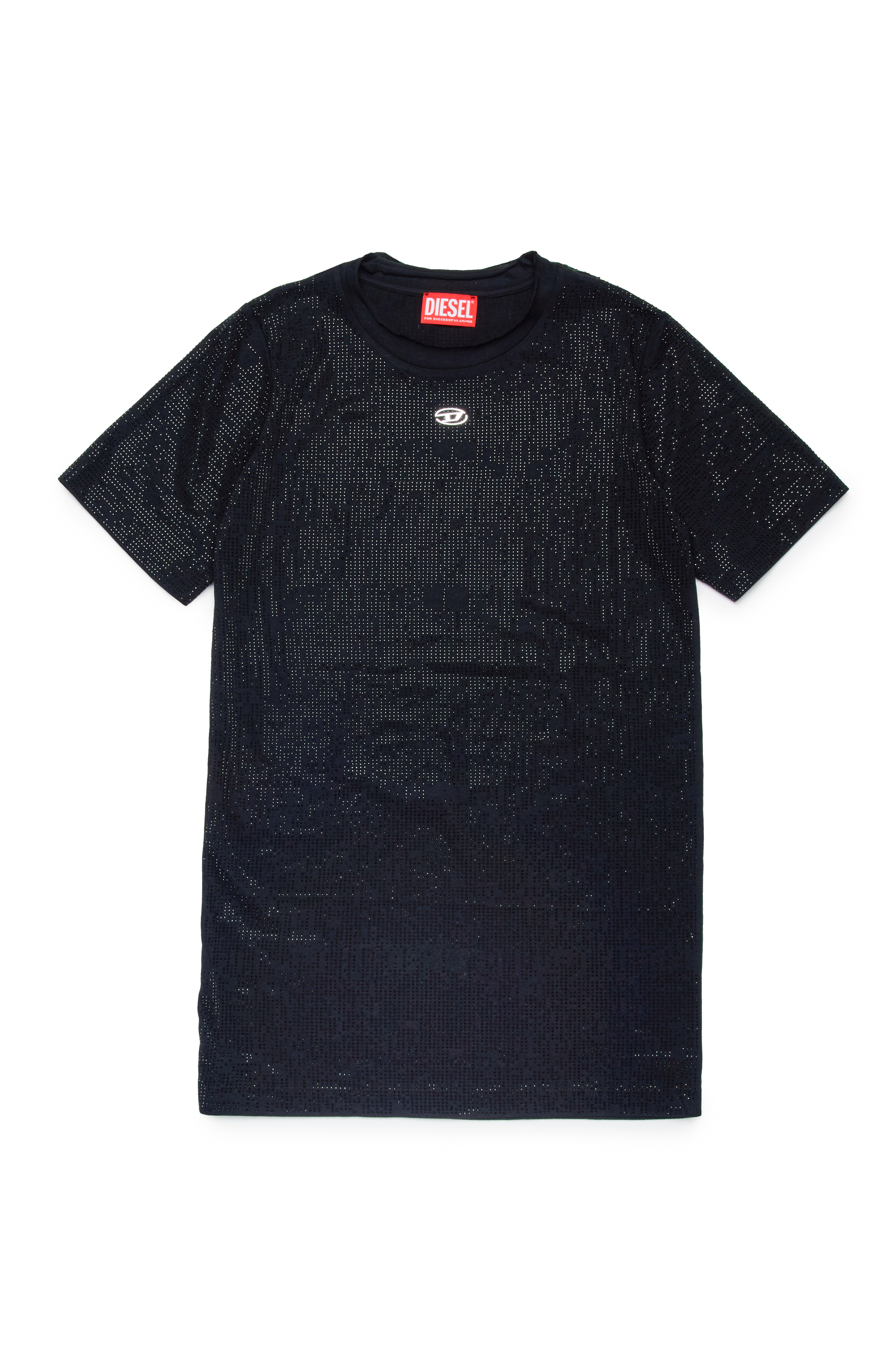 Diesel - DARYX, Femme Robe T-shirt avec micro-strass in Noir - Image 1