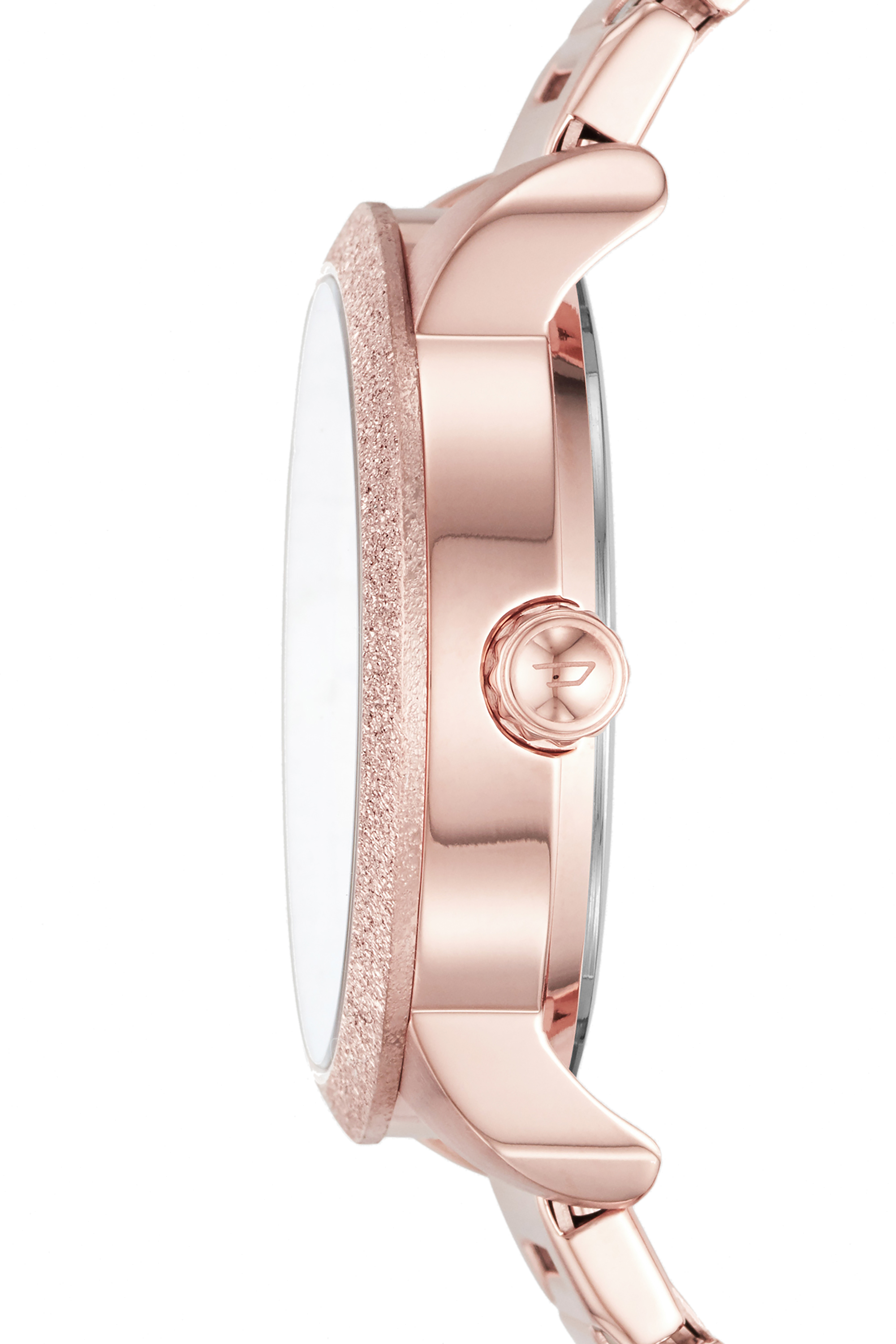 Diesel - DZ5588, Damen Flare Rocks Armbanduhr aus roségoldfarbenem Edelstahl in Rosa - 2