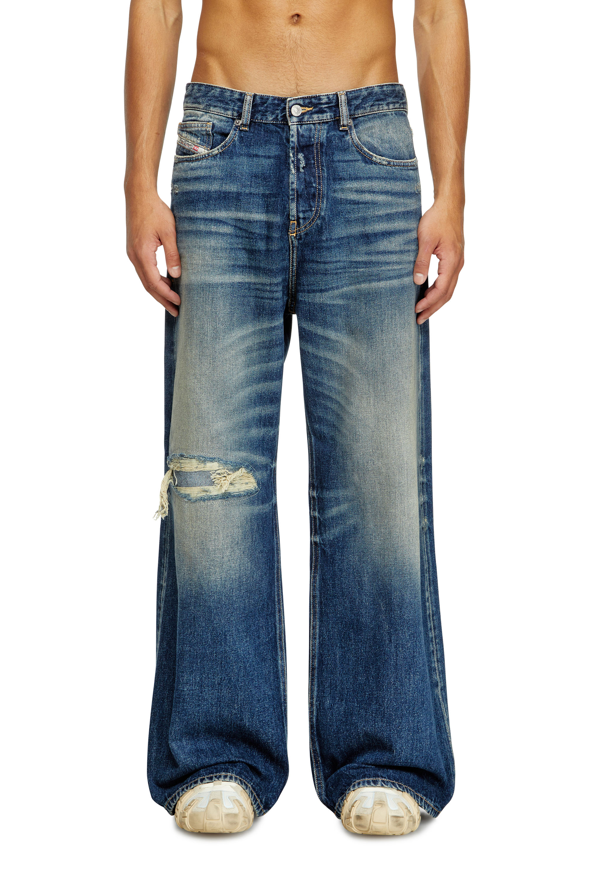 Diesel - Relaxed Jeans D-Rise 09J95 Homme, Bleu Foncé - Image 1