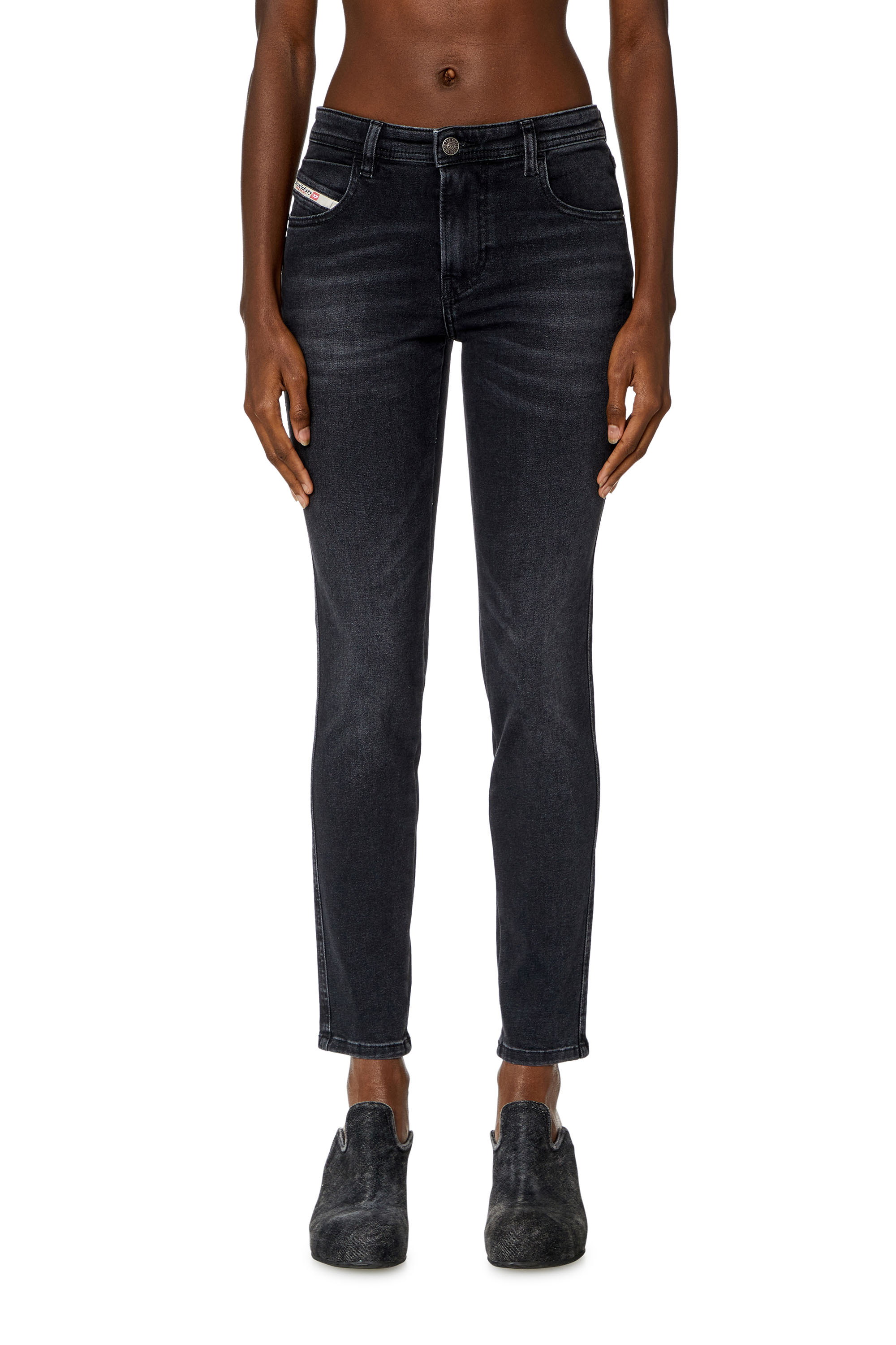 Diesel - Skinny Jeans 2015 Babhila 0PFAS, Noir/Gris foncé - Image 2