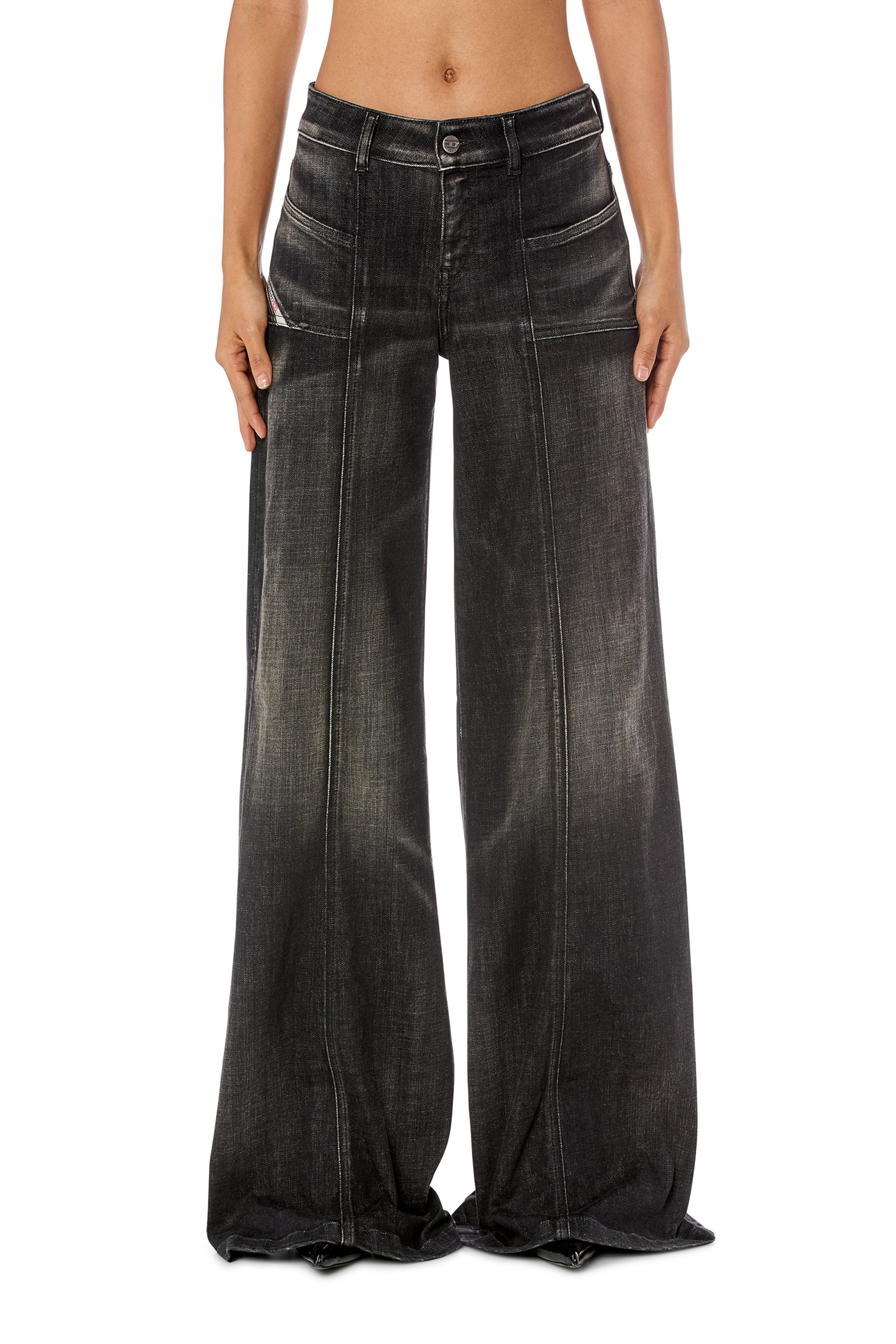 Diesel - Flare Jeans D-Akii 09J49 Femme, Noir/Gris foncé - Image 1