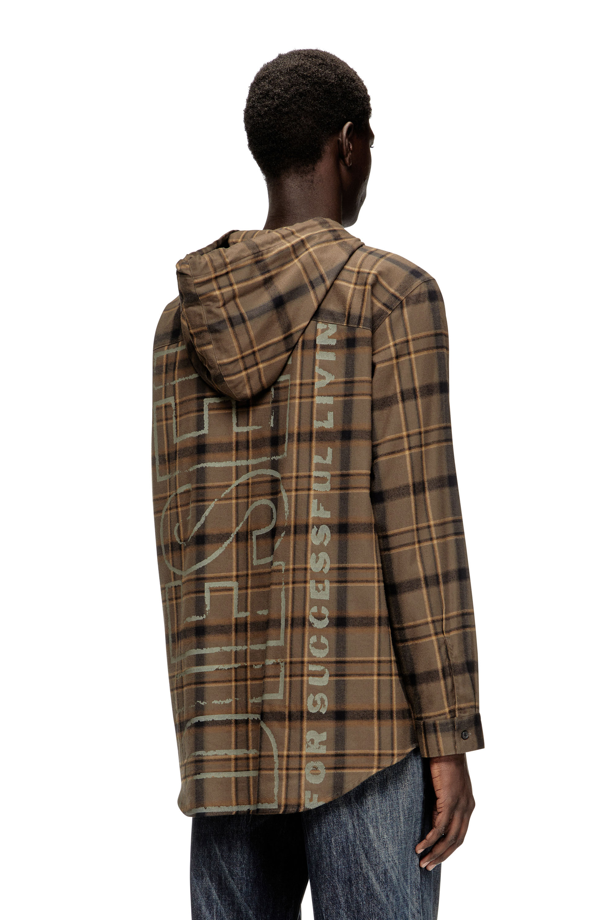 Diesel - S-IX, Camicia con cappuccio in flanella check Uomo in ToBeDefined - 3