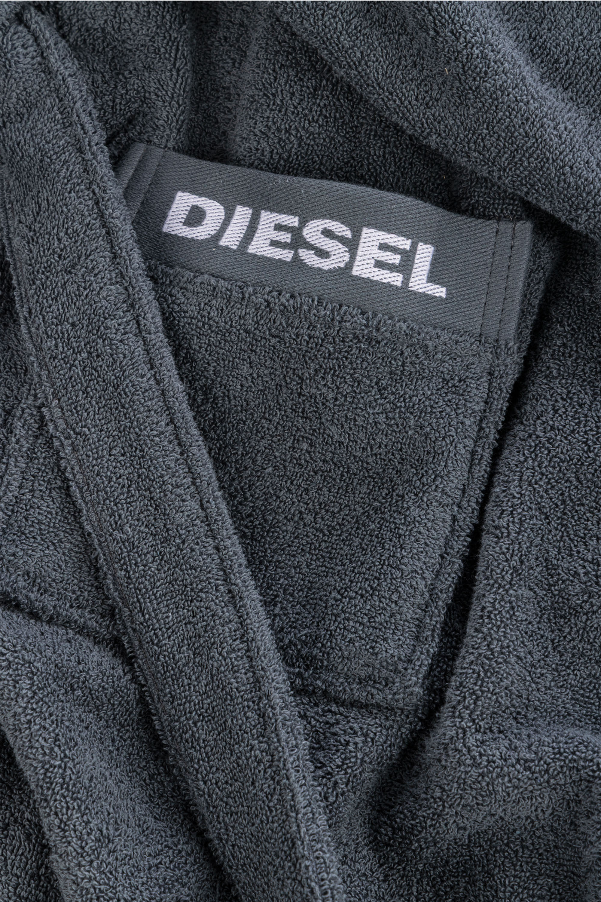 Diesel - 1015101 LOGO-COTTON BATHROBE SIZE S GREY, Accappatoio in Spugna di Cotone, taglia S Unisex in Grigio - 2