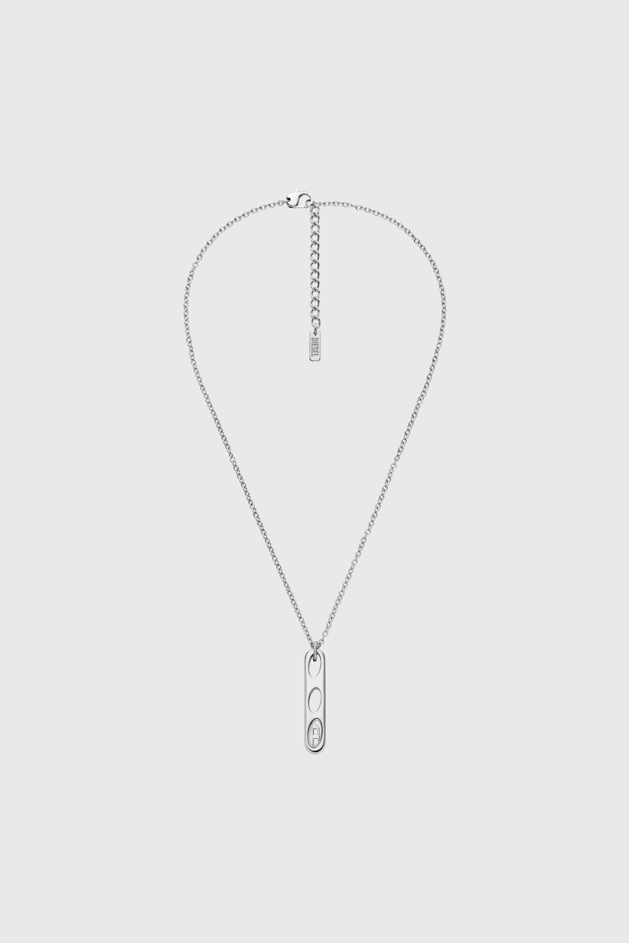 Diesel - DX166240 JEWELLERY, Collier pendentif en acier inoxydable Mixte in Gris argent&eacute; - 1