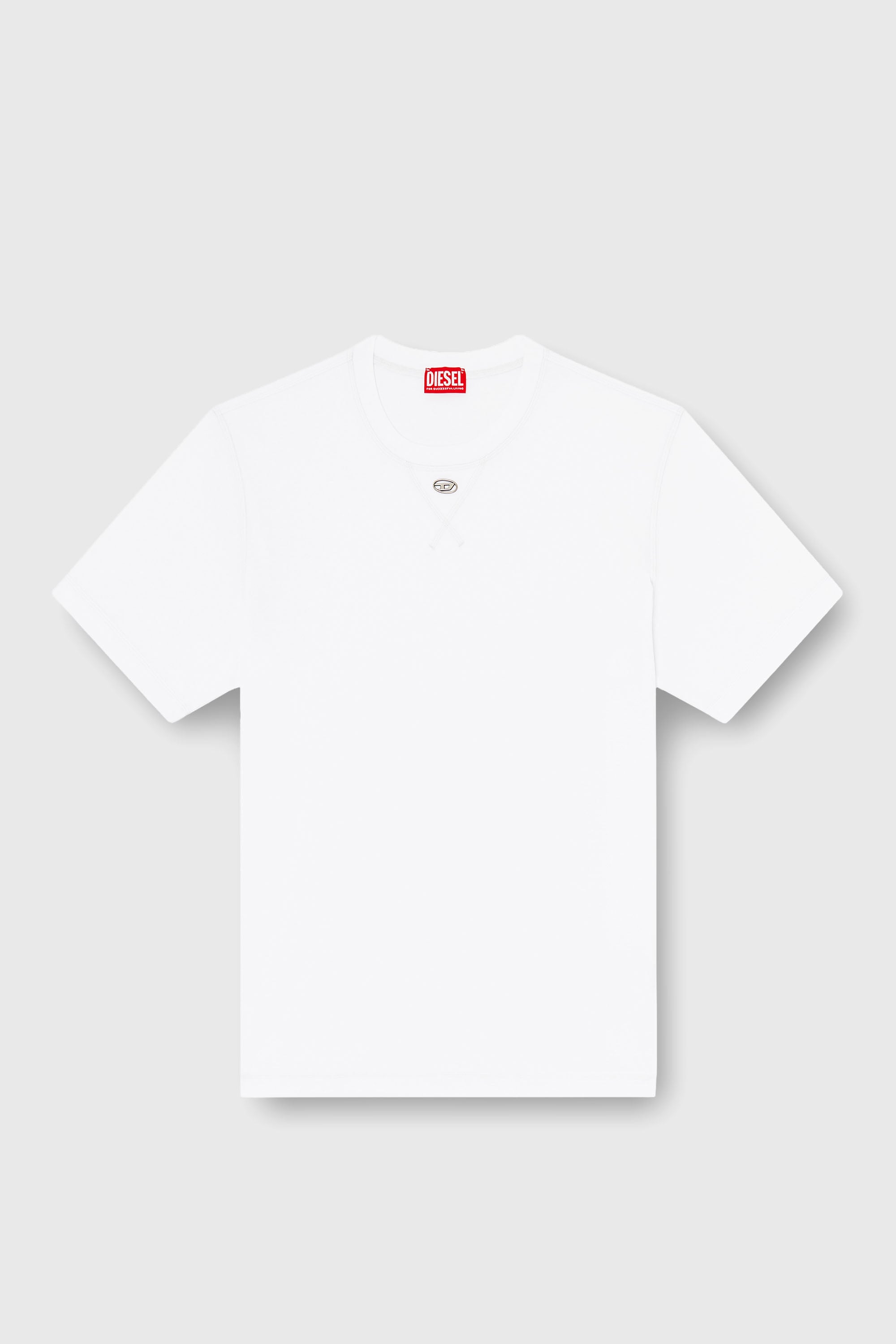Diesel - T-MADJUST-TR, Herren Regul&auml;res T-Shirt mit Rundhalsausschnitt und ovalem D in Wei&szlig; - 2