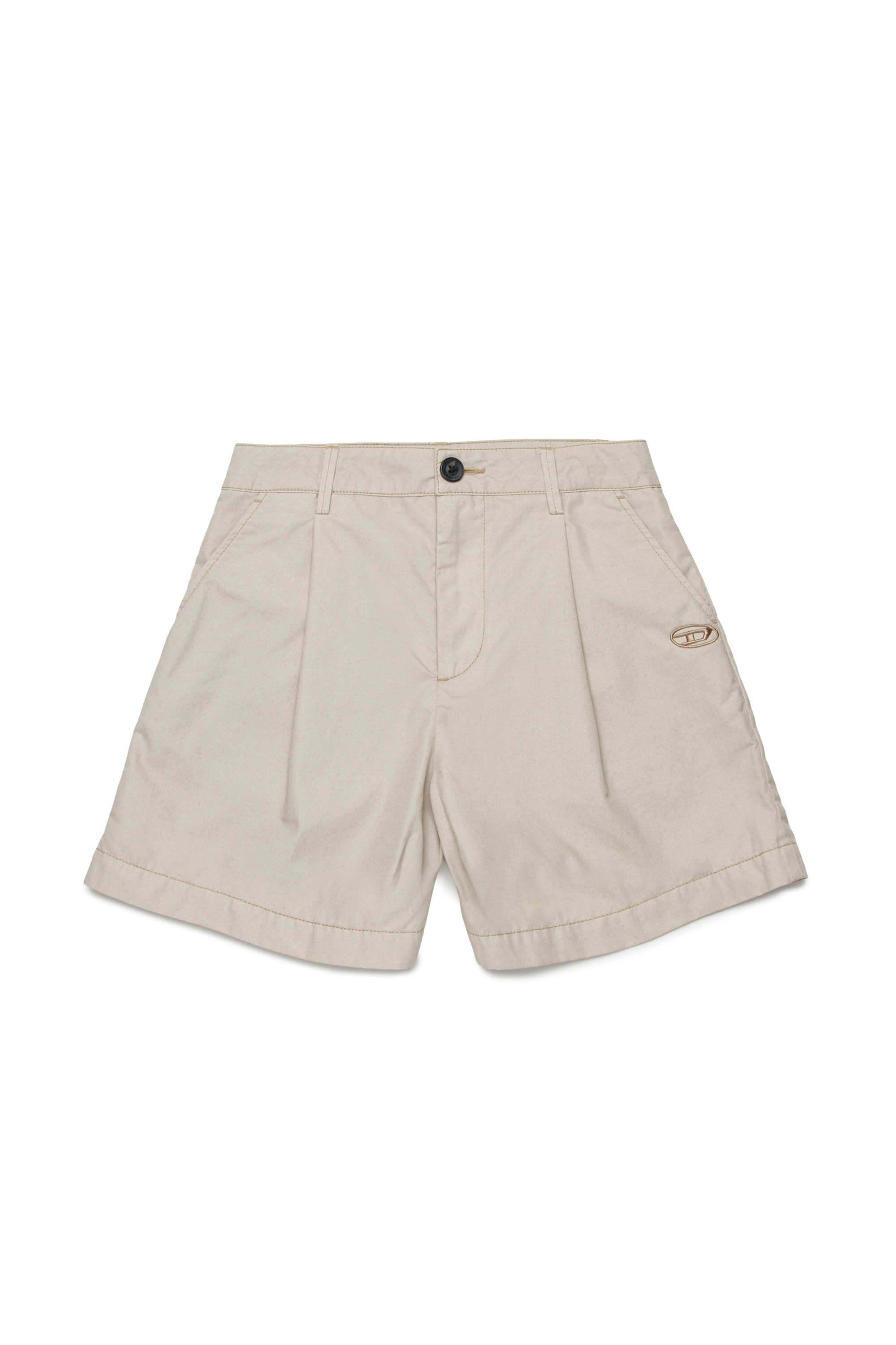 Diesel - POSDY, Damen Bermudashorts mit besticktem Oval D in Beige - 1