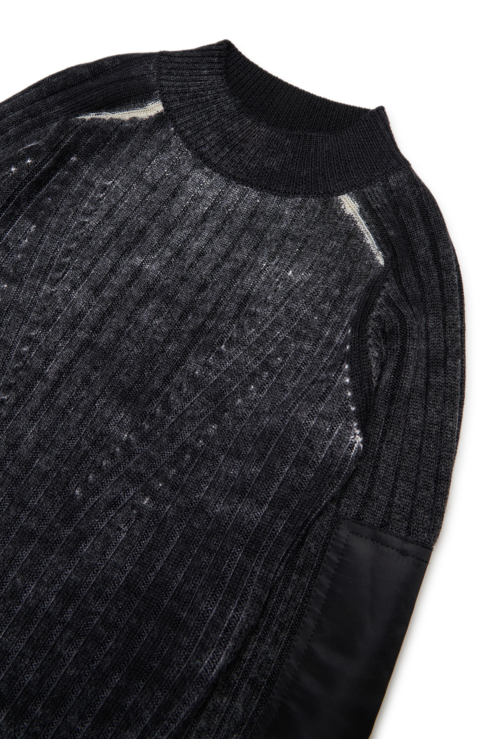 Diesel - DMARTISTA, Robe en laine avec empiècement en nylon Femme in Noir - 3